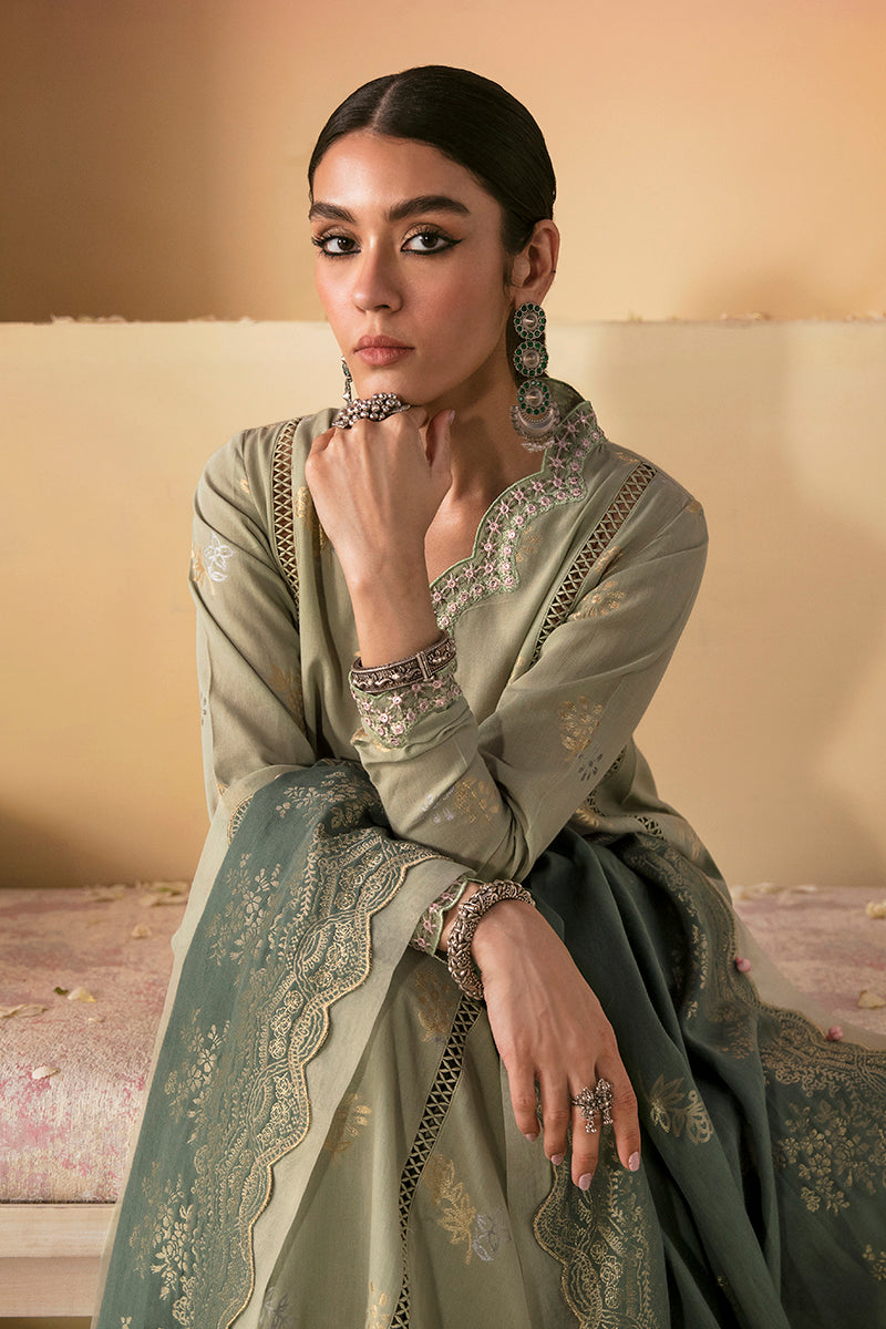 Laurel Sage 3-Piece Cotton Jacquard Suit Set for Women - Elegant Formal Wear for Office, Business Meetings & Special Occasions
