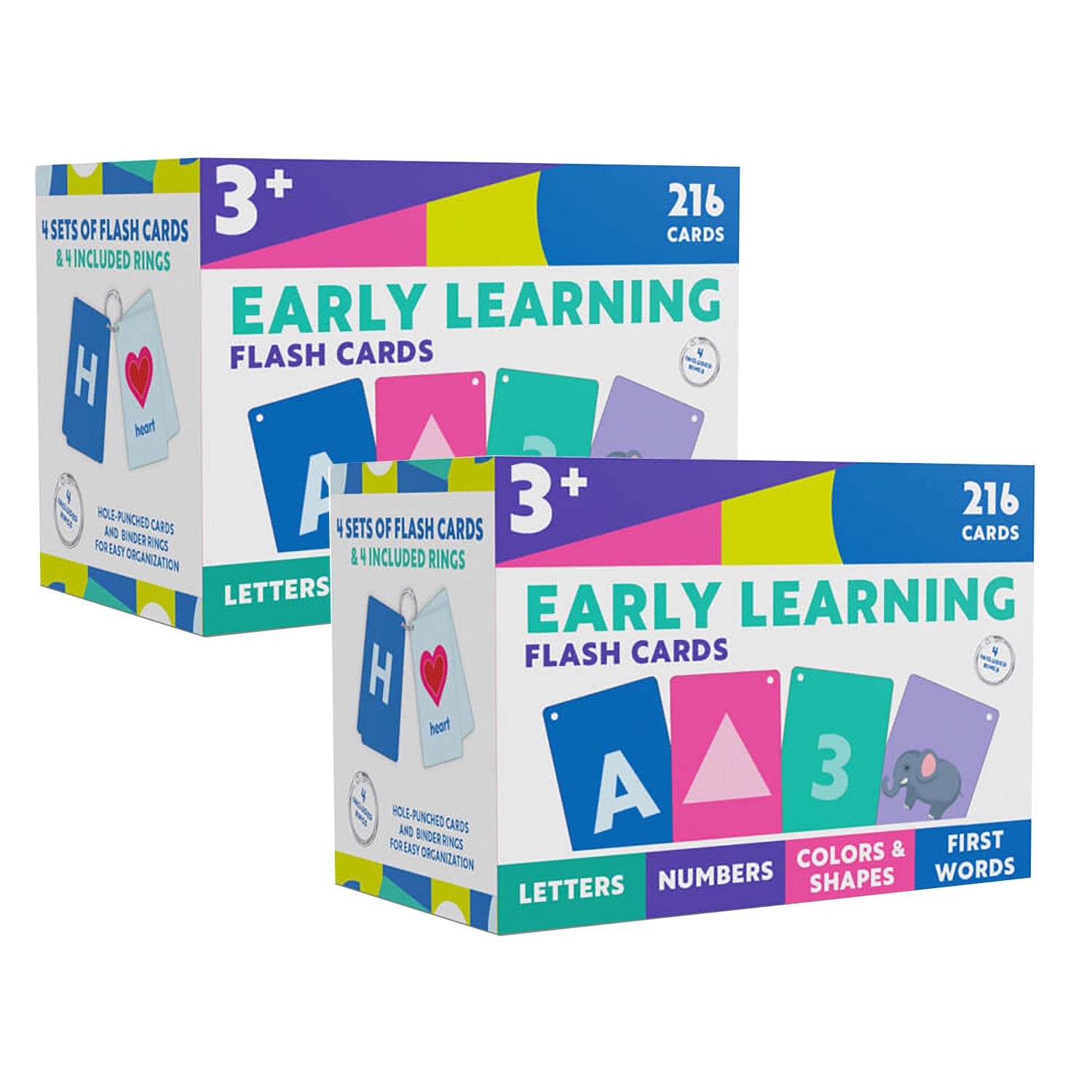 Carson Dellosa Early Learning Flash Cards - Educational Bundle for Kids (Multicolor) - Perfect for Preschool, Kindergarten & Homeschool Learning Activities