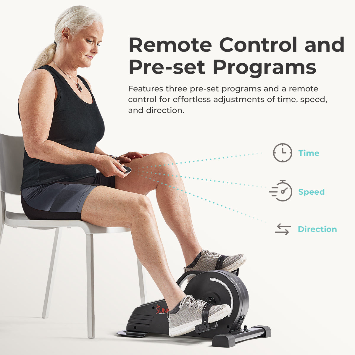 Compact Smart Motorized Mini Exercise Bike for Home & Office - Portable Under Desk Pedal Exerciser for Fitness & Active Sitting