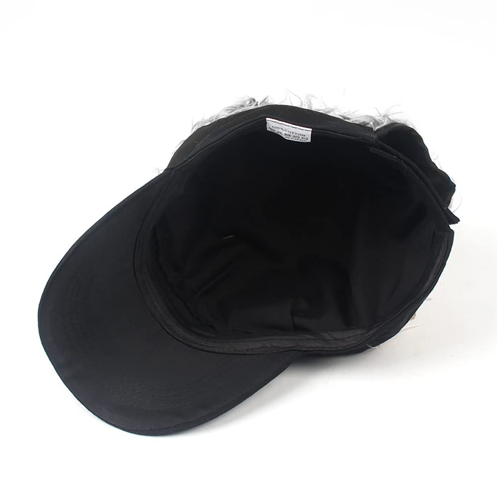 Malaxlx Men's Adjustable Visor Cap with Fake Hair - Breathable Baseball & Golf Hat for Sun Protection - Perfect for Outdoor Sports, Running, and Summer Fashion
