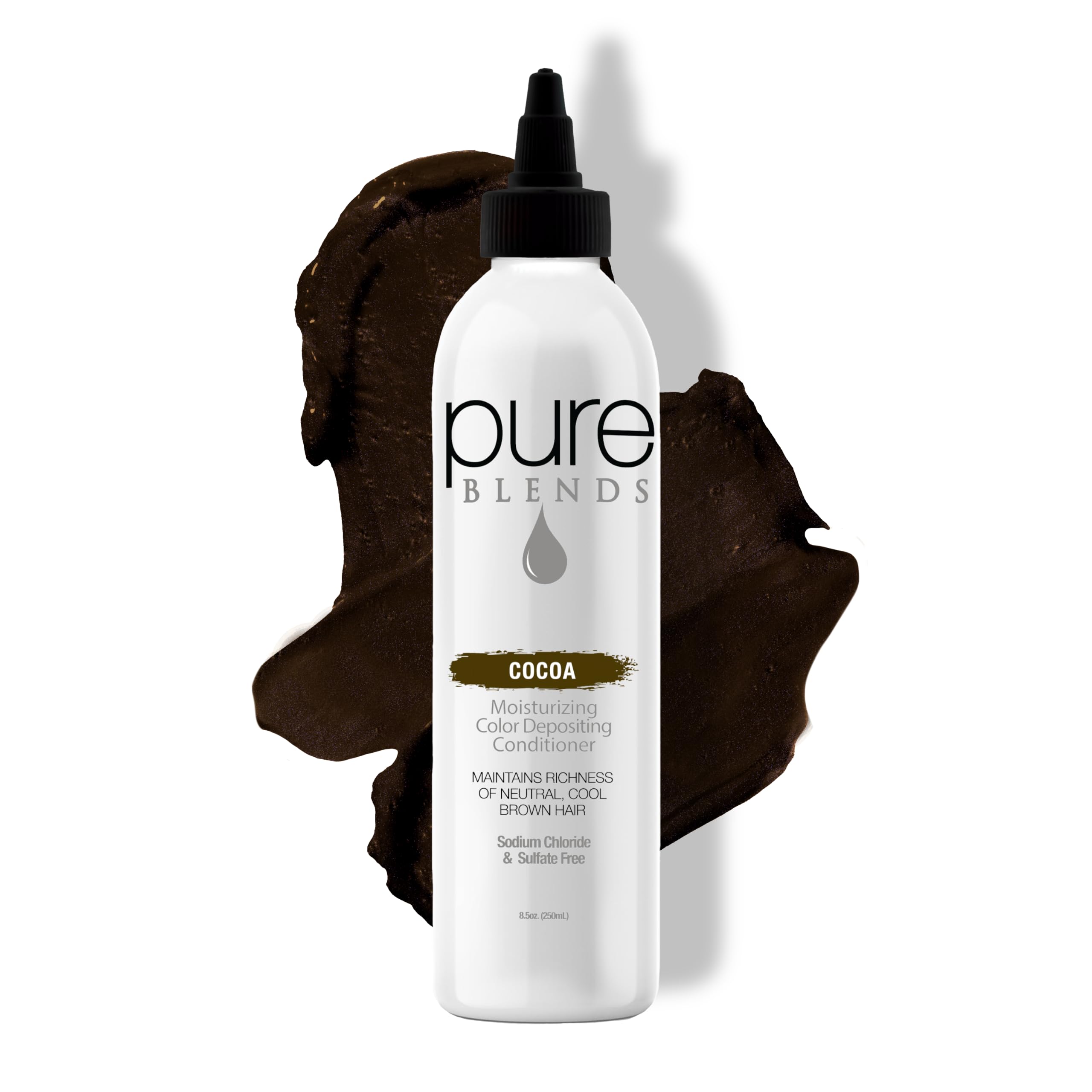 **Cocoa Moisturizing Color Depositing Conditioner with Coconut Oil, Keratin & Collagen - 8.5 Fl Oz for Color-Treated Hair - Prevents Fade & Extends Color - Cool Brown - Perfect for Dry, Damaged Hair & Salon-Like Results at Home**