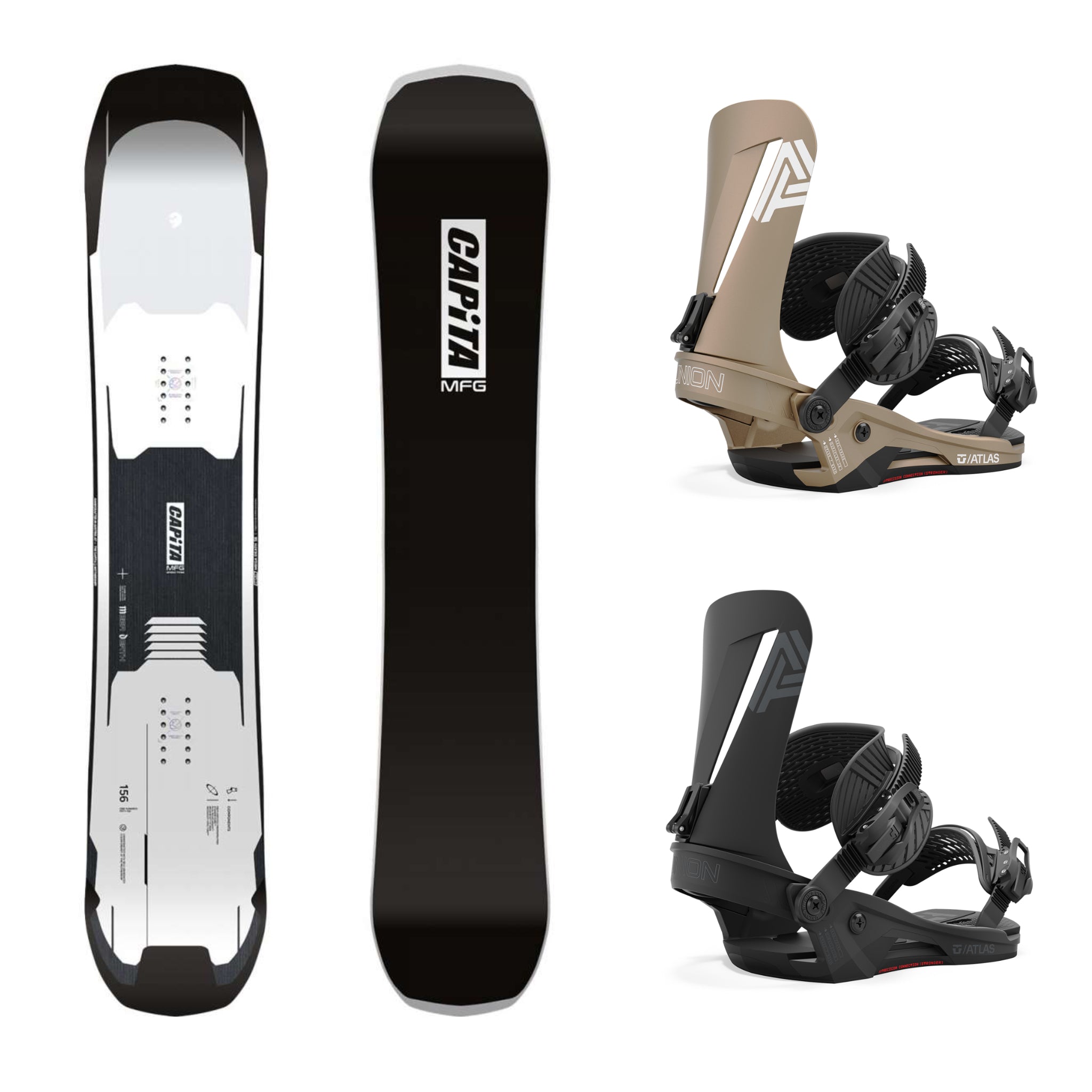 CAPiTA Mega Death Snowboard with Union Atlas Binding 2025 - All-Mountain Freestyle Snowboard for Men & Women | Perfect for Powder, Park & Backcountry Riding