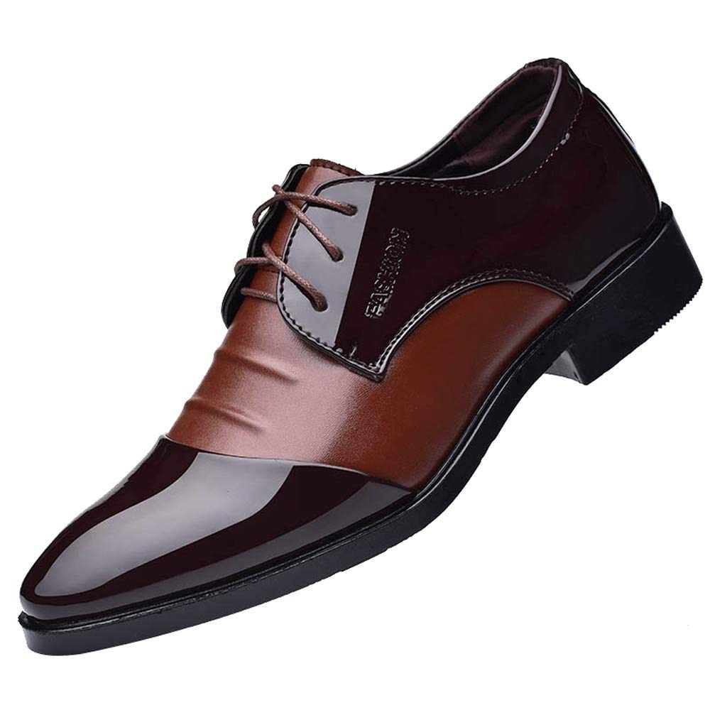 Premium Men's Leather Oxford Shoes - Pointed Toe Business & Casual Dress Shoes for Men - Black Formal & Office Wear - Perfect for Weddings, Work & Special Occasions