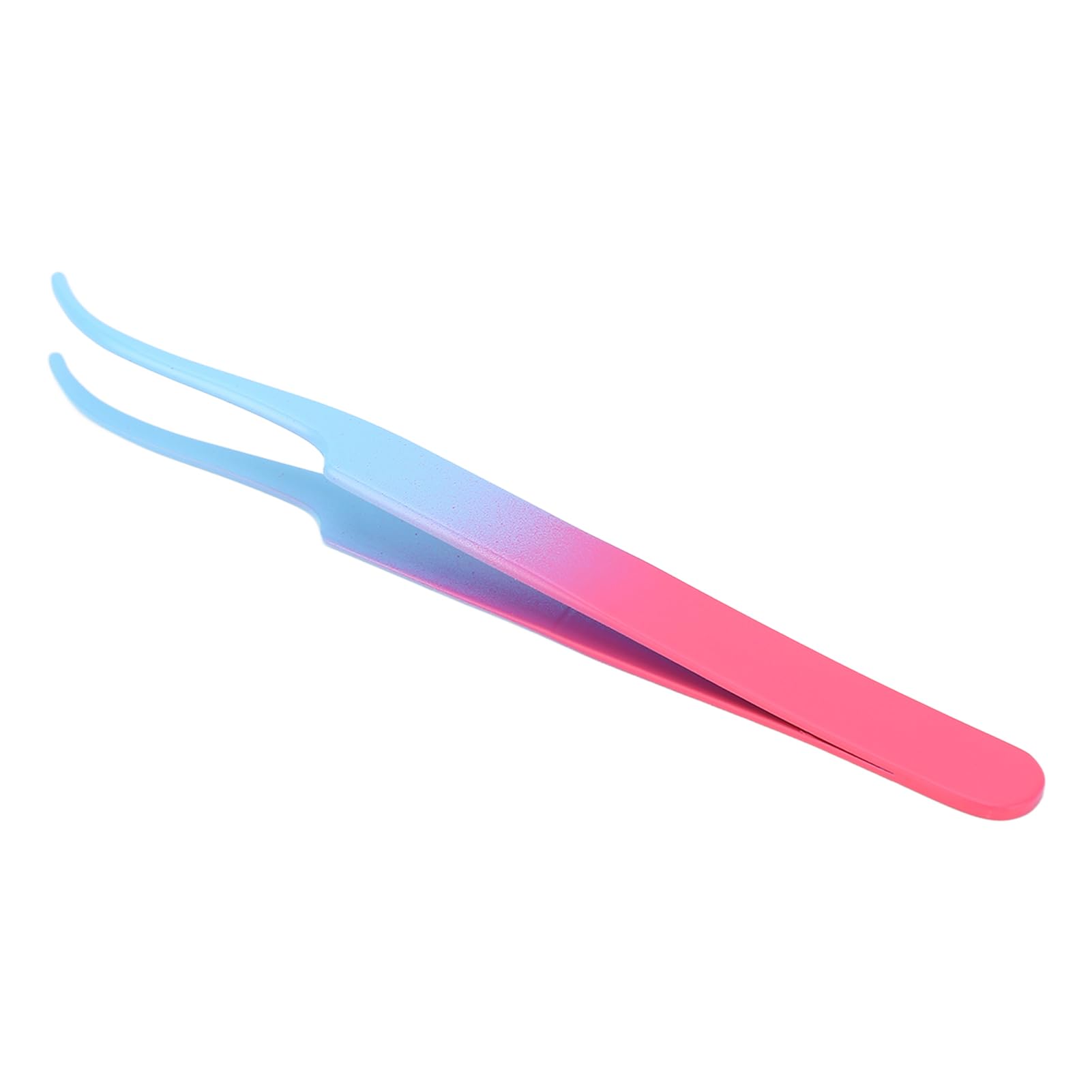 Blue Pink Gradient Lash Tweezers - Professional Steel Eyelash Extension Tools for Women | Tight Clamping Precision for Salon & Home Use