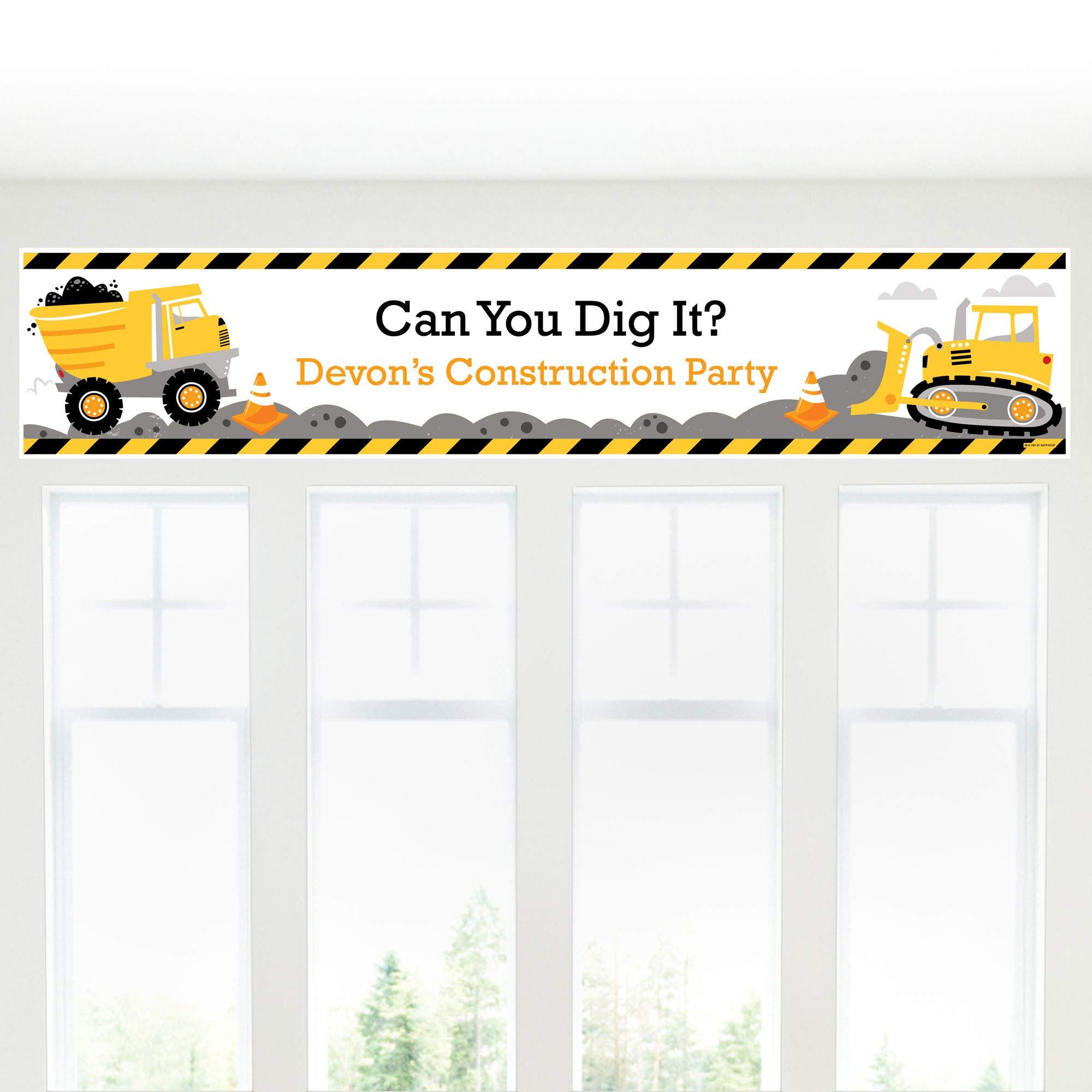 Personalized Dig It Construction Party Banner - Custom Baby Shower & Birthday Decorations for Kids | Perfect for Construction Themed Parties, 1st Birthday Celebrations & Gender Reveals