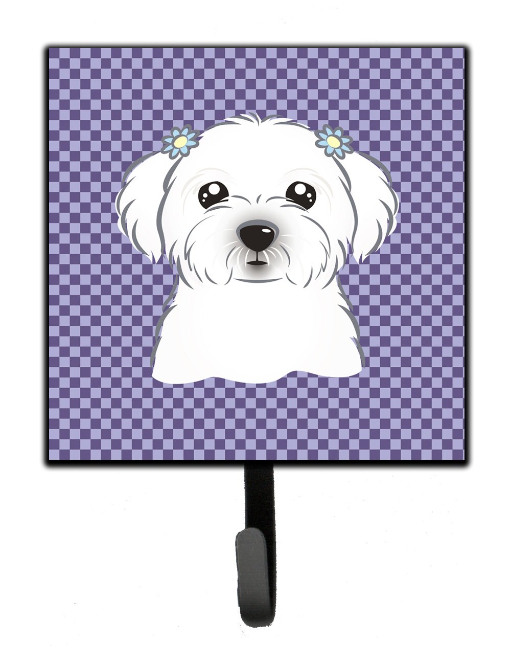 Purple Checkered Maltese Dog Leash & Key Holder | Small Multicolor Pet Accessory | Perfect for Walking Dogs & Organizing Keys | Caroline's Treasures BB1134SH4