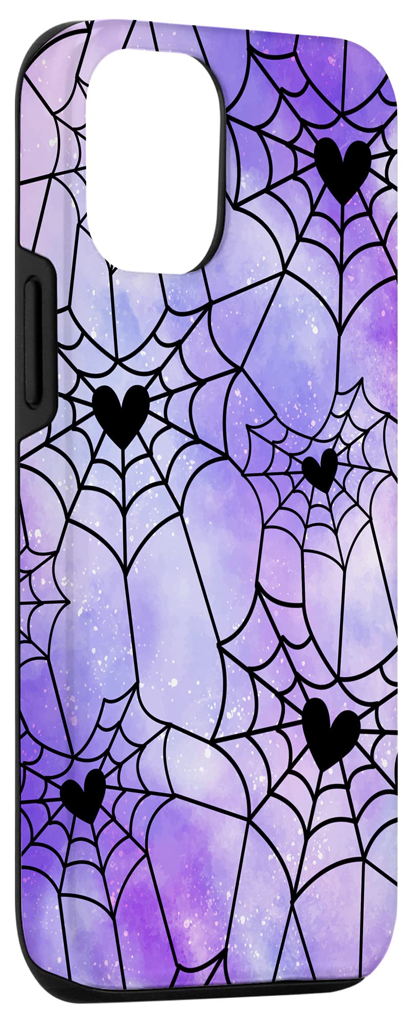 iPhone 12/12 Pro Halloween Case - Spider Web Heart Design for Party & Cosplay