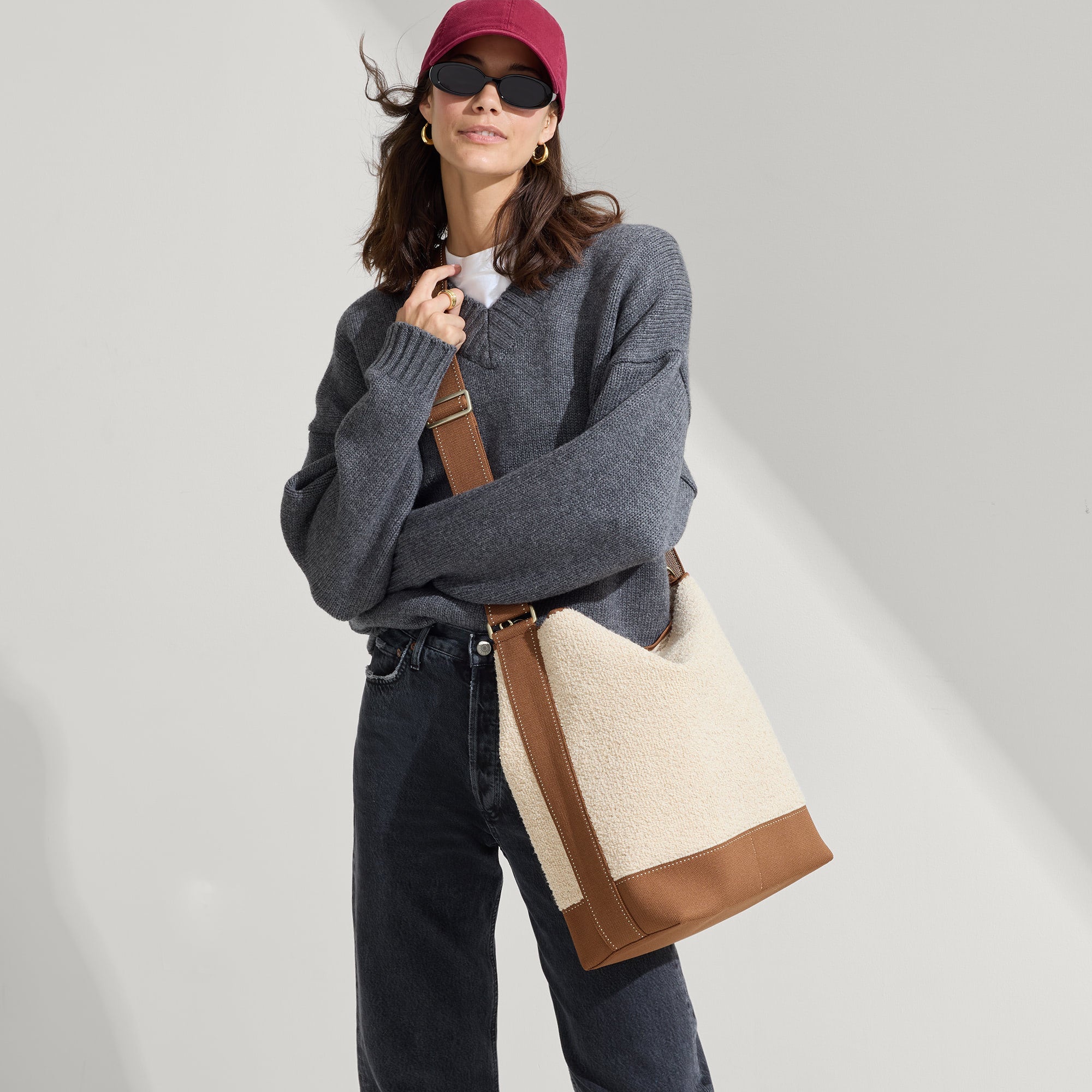 Honeybun Bouclé Bucket Bag - Stylish & Trendy Shoulder Bag for Women | Perfect for Work, Travel & Everyday Use