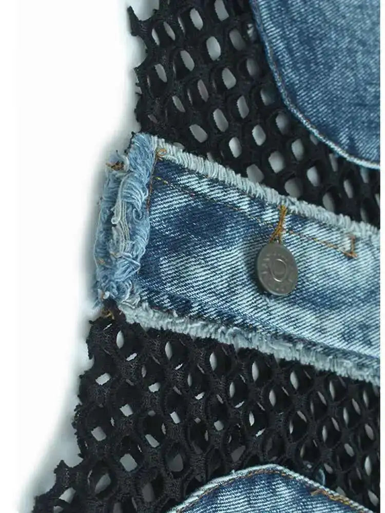 Women's Big Size Denim Vest & Wide Leg Pants Two-Piece Set - V-Neck Sleeveless Outfit for Spring/Fall 2025 | Casual Streetwear, Plus Size Fashion Trend | Perfect for Daily Wear, Office Outfits & Weekend Looks