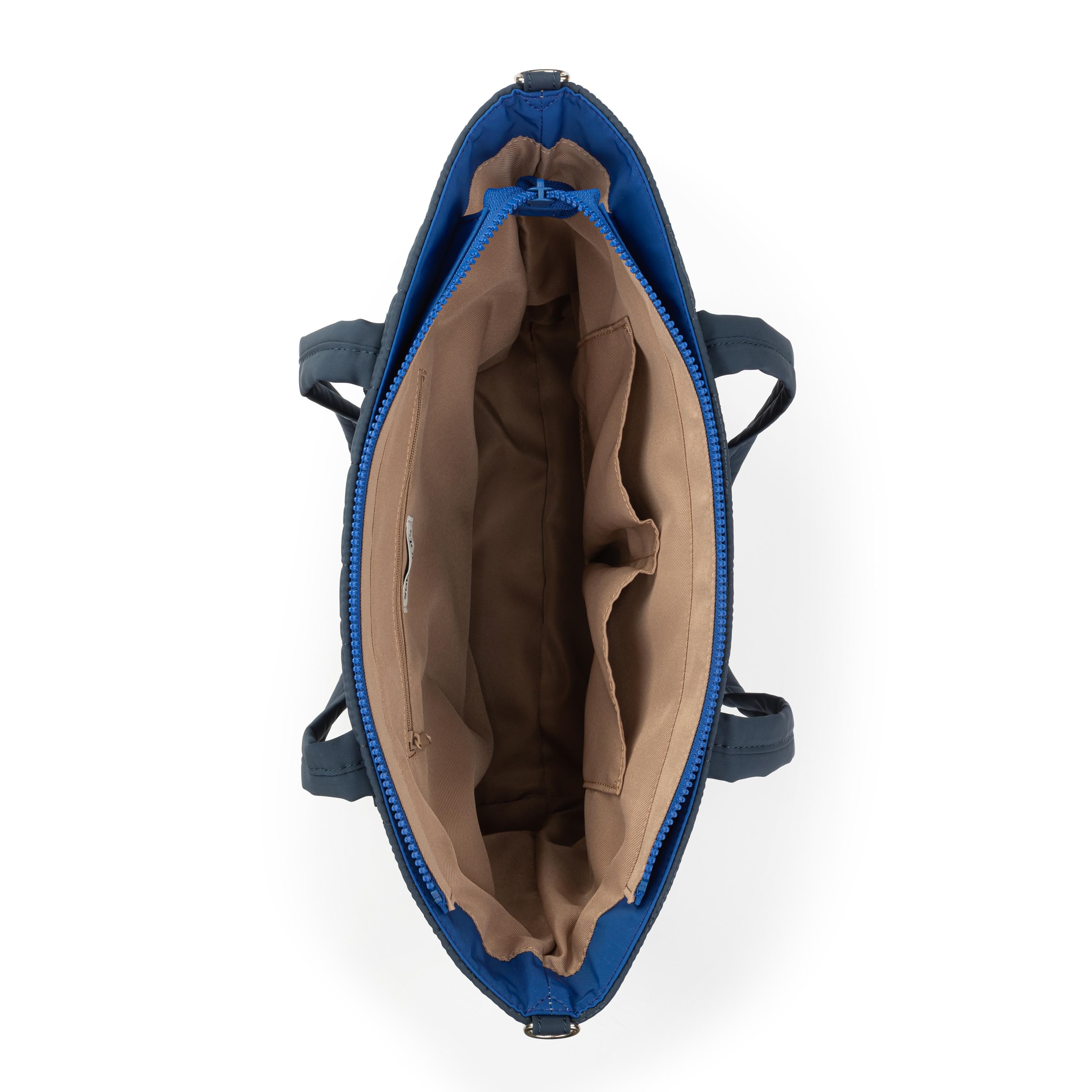 Willow Shoulder Tote Bag - Eco-Friendly Twill Fabric in Indigo Woven Quilted Design - Perfect for Work, Travel & Everyday Use