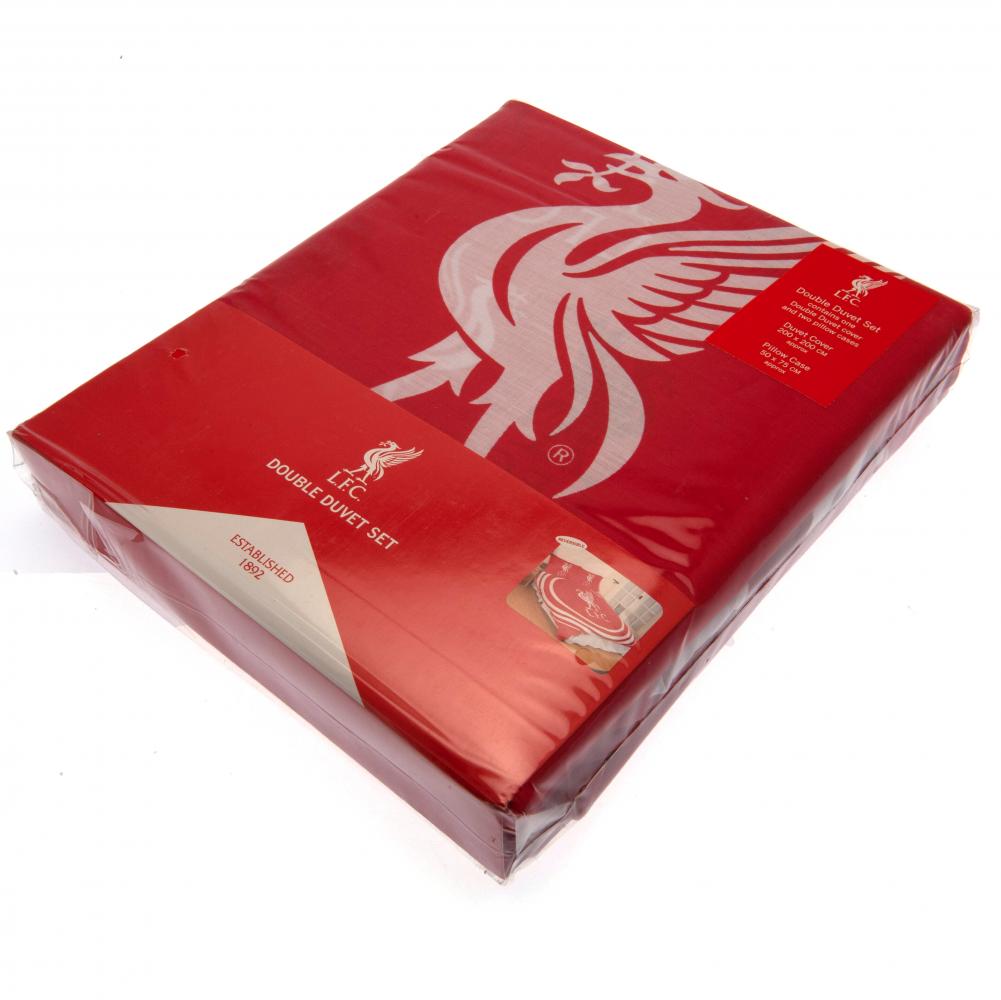 Liverpool FC Double Duvet Cover Set - 100% Cotton Football Bedding for Fans - Perfect for Bedrooms, Dorms & Game Day Decor