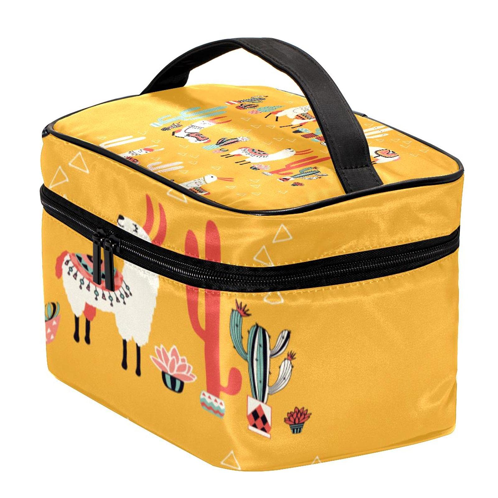 Stylish Large Llama Cactus Cosmetic Bag - Waterproof Travel Makeup Case with Zipper, Perfect Toiletry Organizer for Women & Girls | Great for Vacation, Gym, Beach Trips & Daily Use
