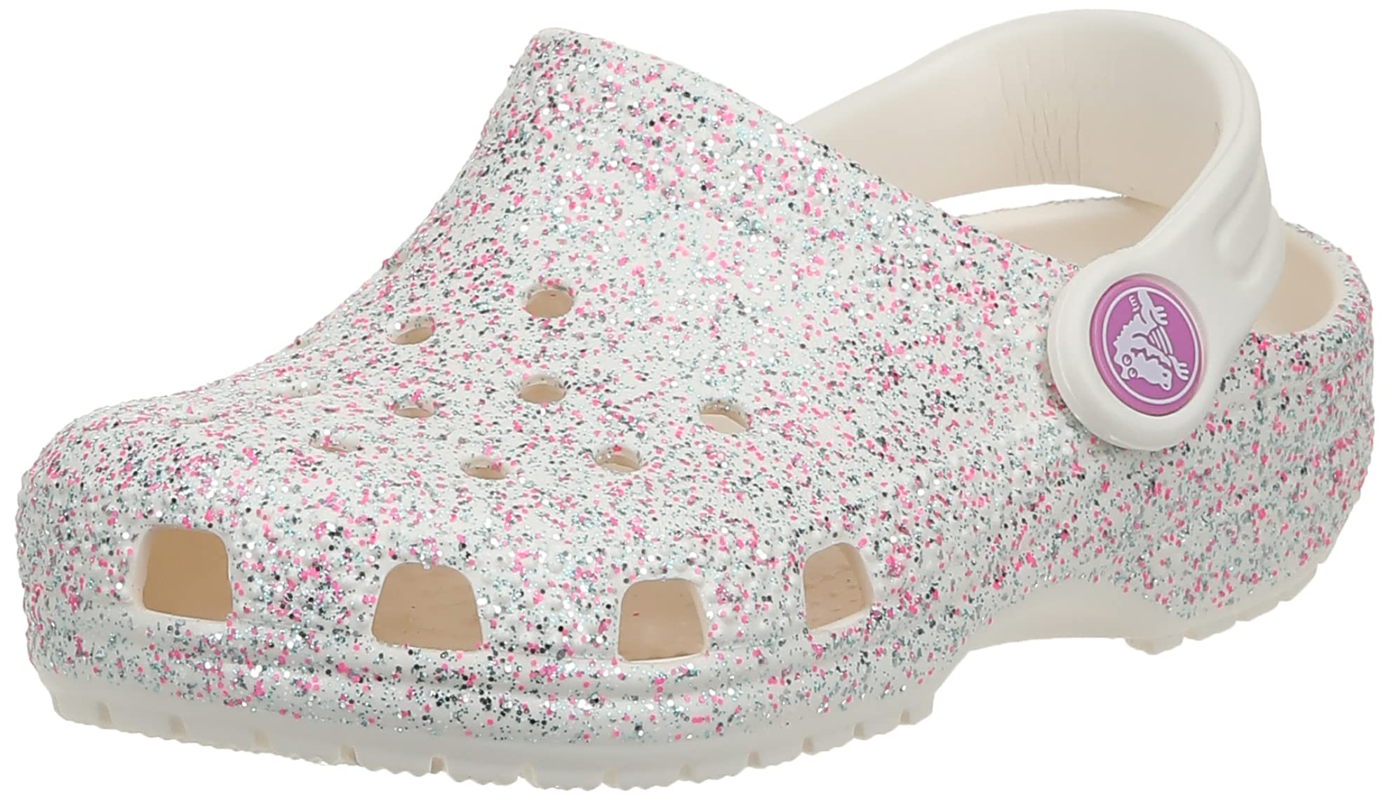Crocs Unisex-Child Classic Glitter Clogs for Toddlers | Comfortable Kids Water Shoes for Beach, Pool & Outdoor Play | Lightweight & Easy-Clean Slip-Ons
