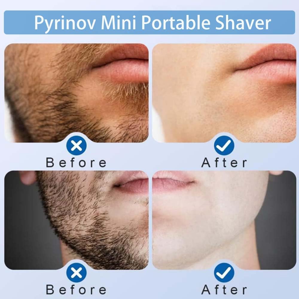 Pyrinov Rechargeable Waterproof Electric Shaver for Men - Multifunctional Mini Portable Trimmer with LED Display | Perfect for Travel, Gym & Daily Grooming (Blue)