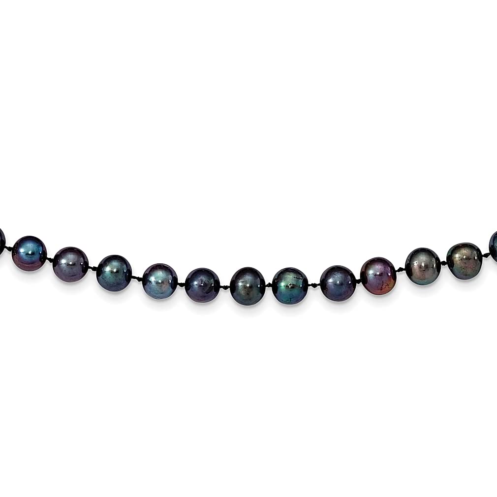14K Yellow Gold 9mm Black Round Freshwater Cultured Pearl Pendant Necklace for Women - Elegant Fine Jewelry Gift for Her, Perfect for Weddings, Anniversaries & Special Occasions