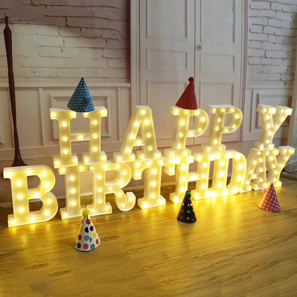 LED Light Up Letter P - Battery Powered Alphabet Sign for Christmas, Wedding, Birthday Party Decor - Night Light for Home, Bar, Bedroom, Nursery - Romantic & Festive Lighting Decorations