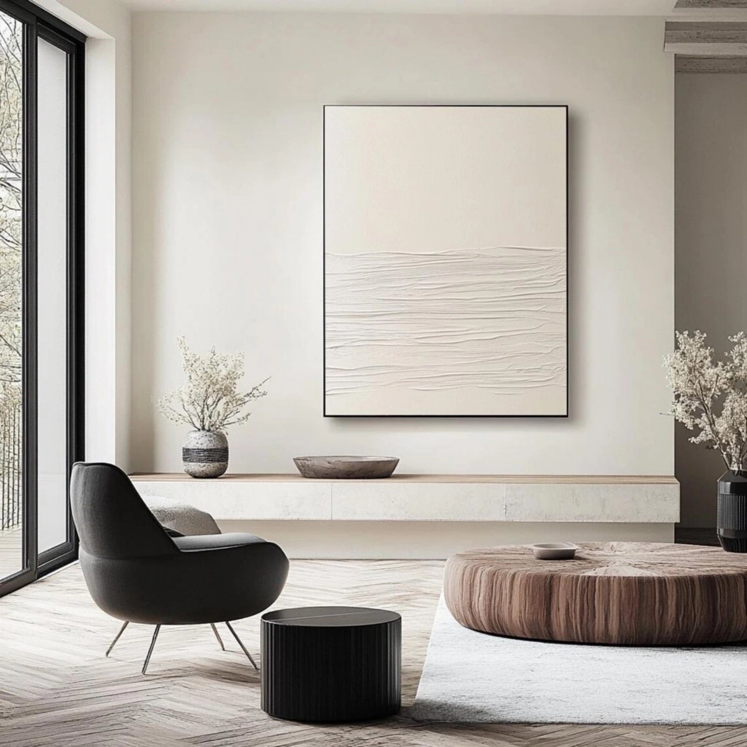 Minimalist Textured Plaster Art Paintings on Canvas #MM314 - Perfect for Modern Home & Office Wall Decor