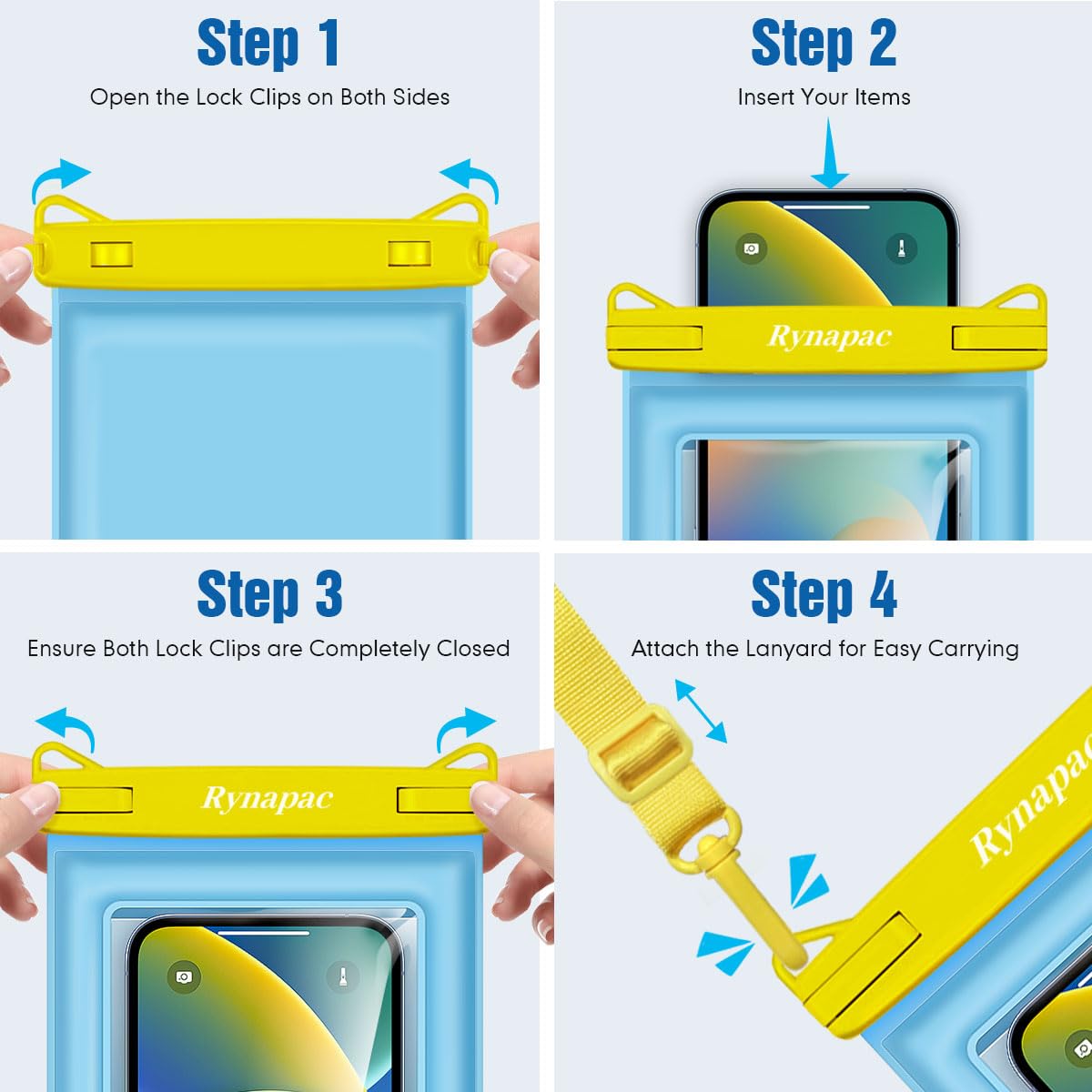 [2 Pack] IPX8 Waterproof Phone Pouch Floating - 8.5in Universal Waterproof Phone Case with Adjustable Lanyard for iPhone 16/15 Pro Max, Galaxy S24/S23 Ultra | Perfect for Beach, Pool, Kayaking & Cruise Essentials