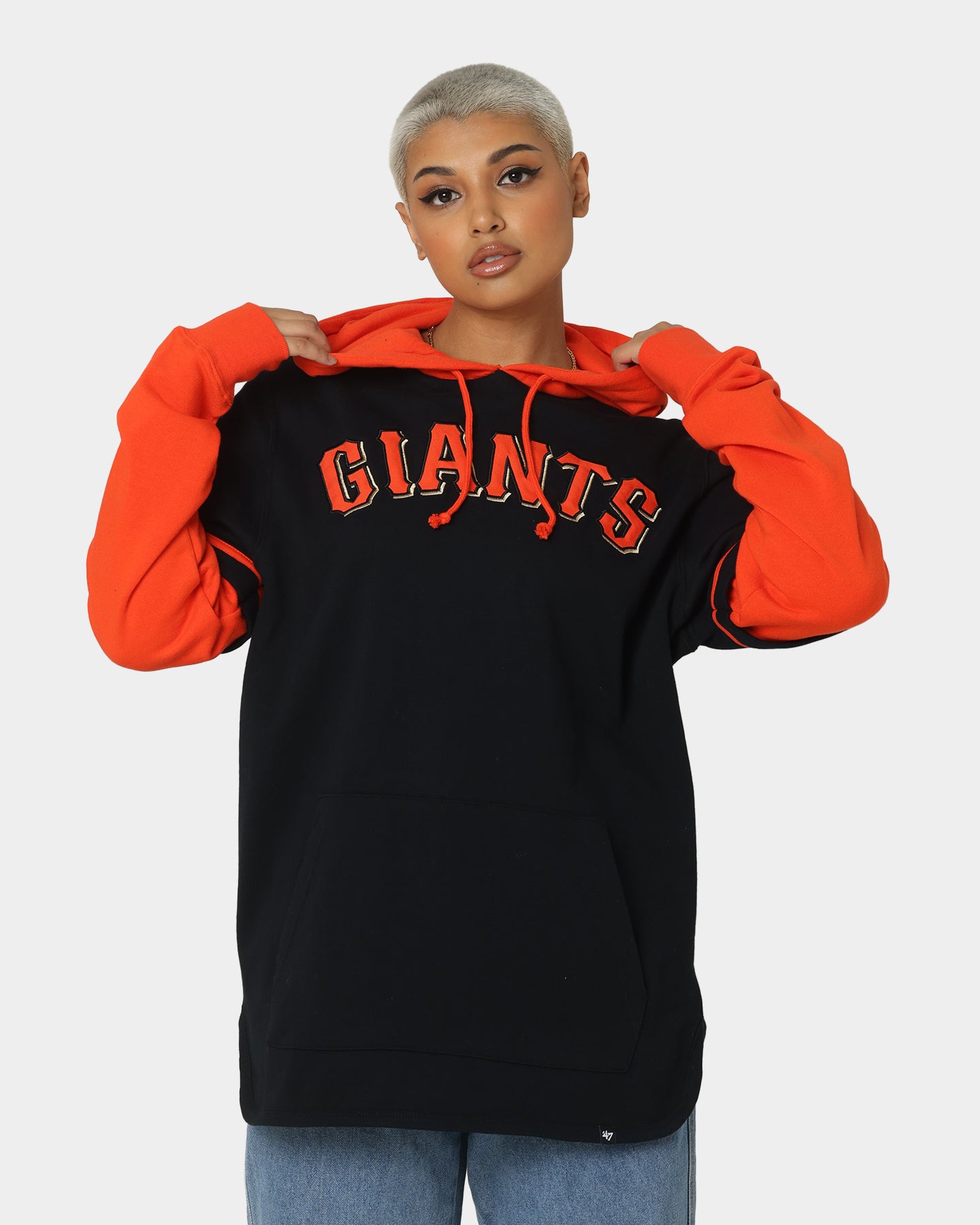 47 Brand San Francisco Giants Shortstop Hoodie - Jet Black - Men's Baseball Hooded Sweatshirt for Casual Wear & Game Day Outfits