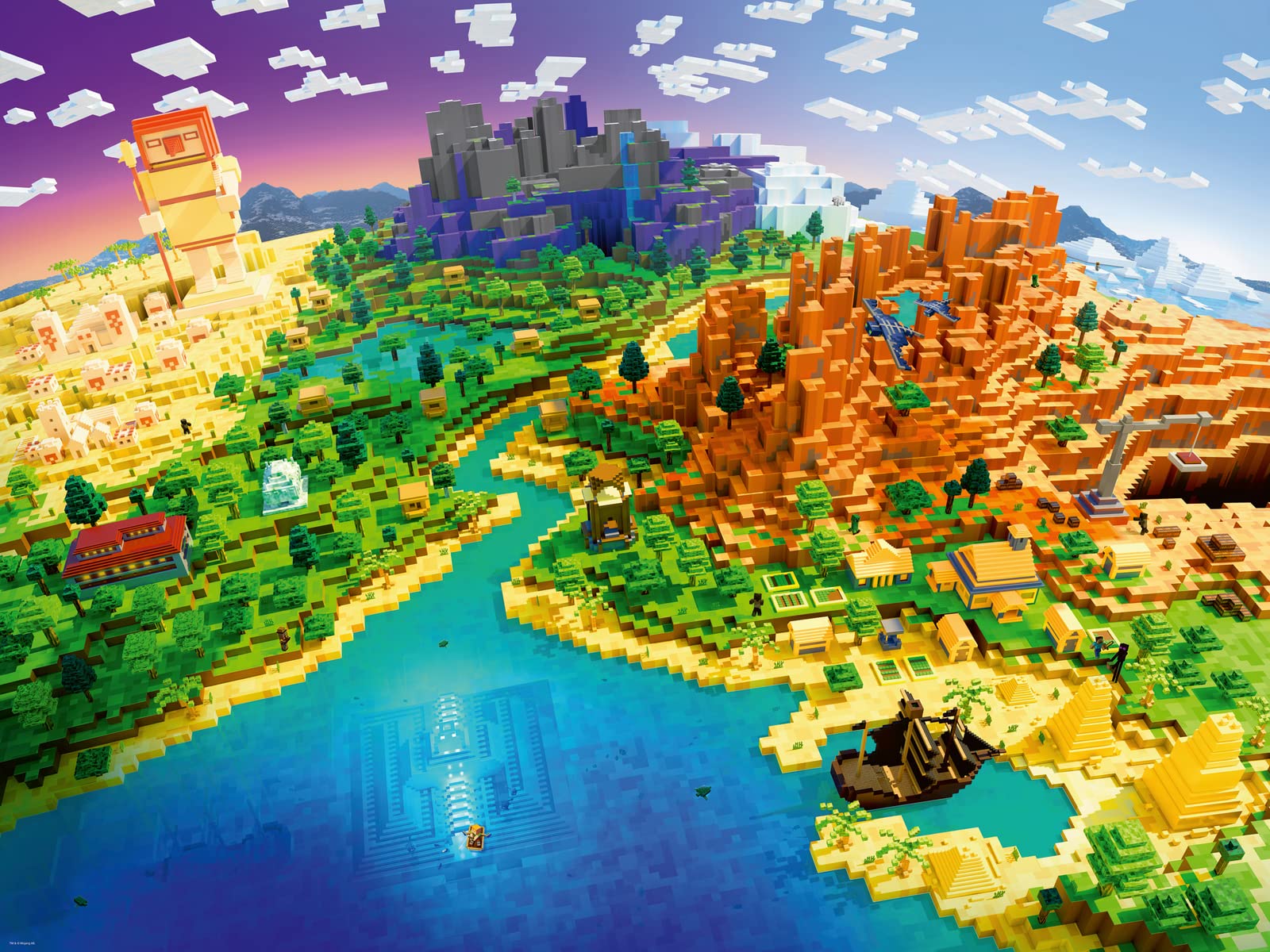 Ravensburger 1500 Piece Adult Puzzle - The World of Minecraft (17189) - Perfect for Family Game Nights, Gifts & Relaxation