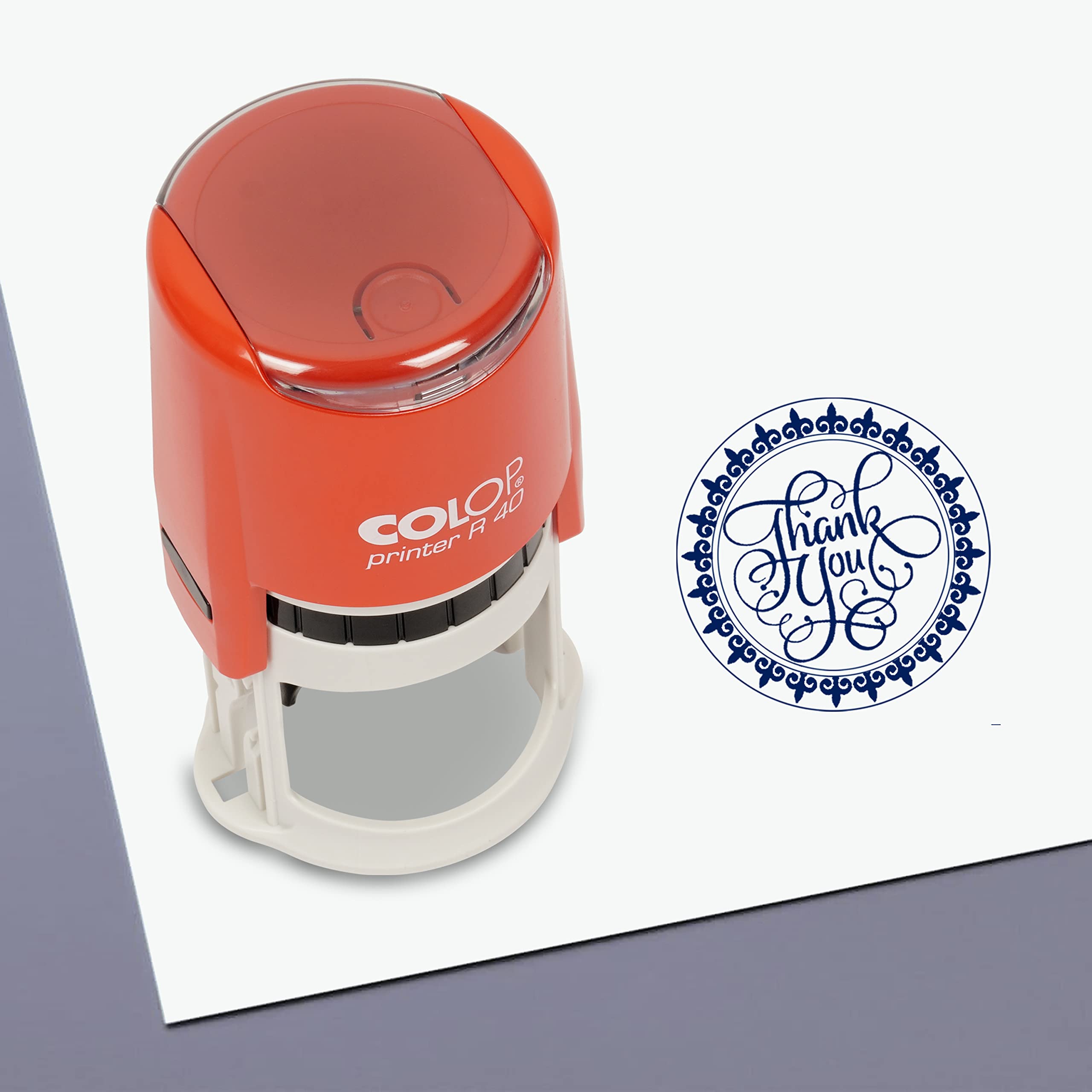 Personalized Custom Round Thank You Stamp - Monogram Rubber Stamp for Wedding Invitations, Business Cards & Gift Wrapping (4S)