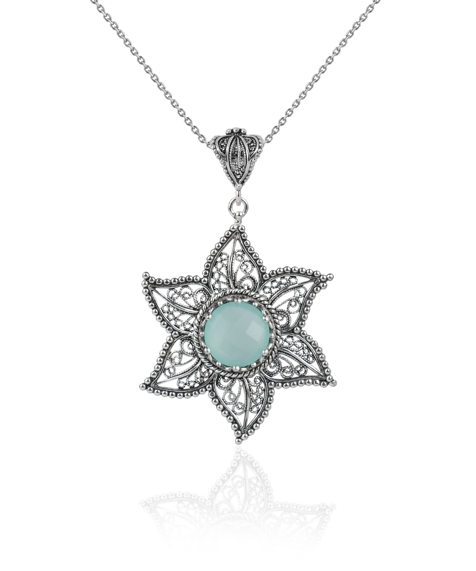 925 Sterling Silver Starfish Pendant Necklace for Women - 20