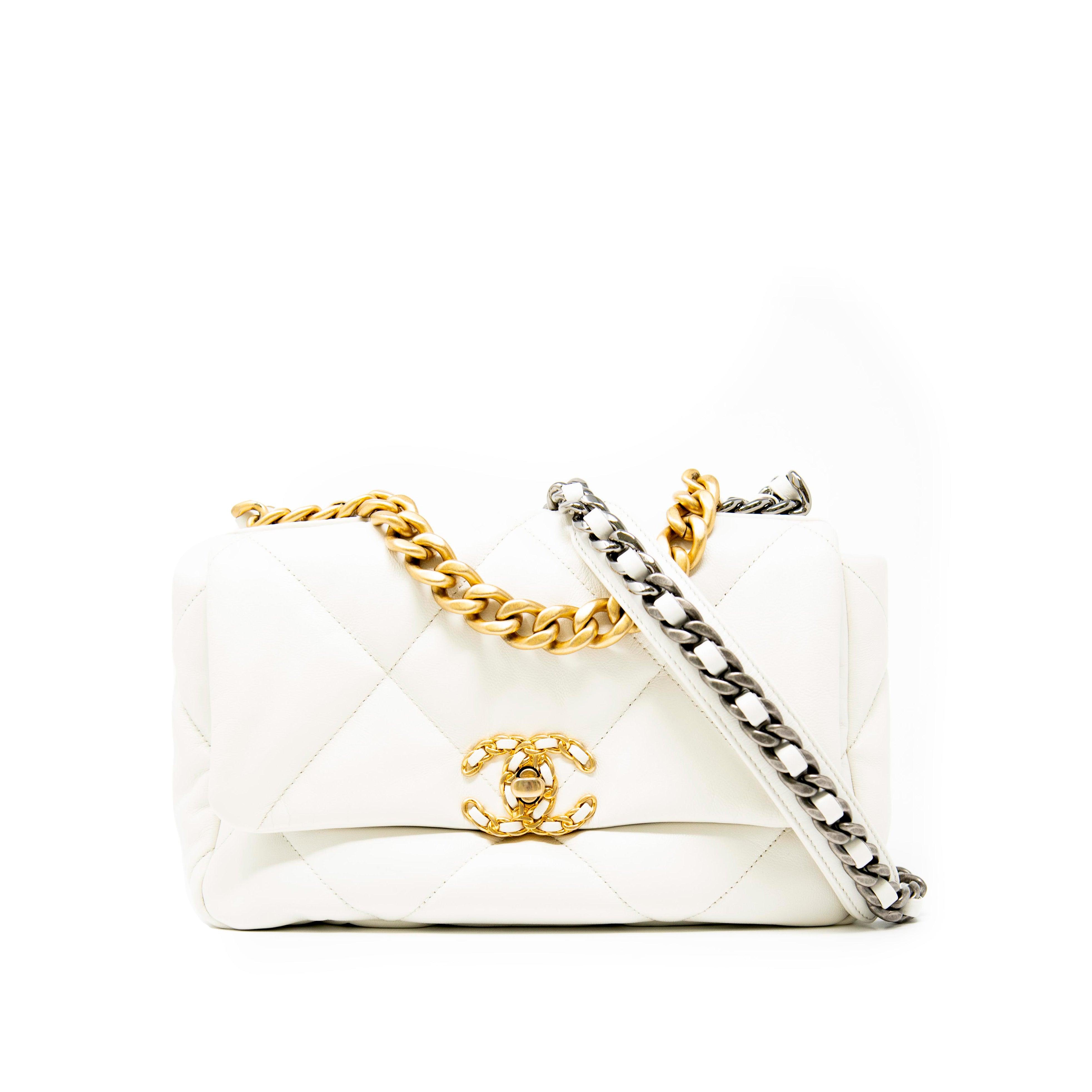 Chanel White Small 19 Flap Bag - Luxury Designer Handbag for Women | Perfect for Everyday Use, Parties & Special Occasions