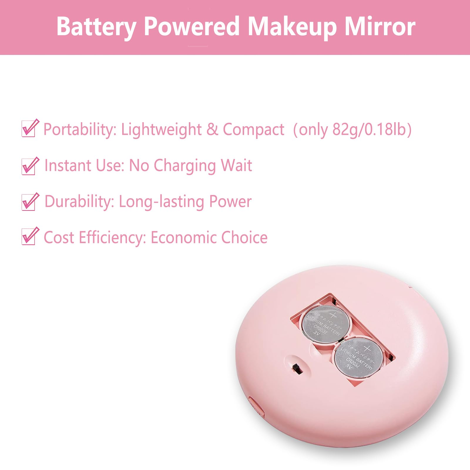 Giazee Compact Travel Makeup Mirror with LED Light - 1X/10X Magnifying Mirror, Portable Pocket Mirror for Handbag & Purse | Perfect for Home, Travel, and On-the-Go Touch Ups