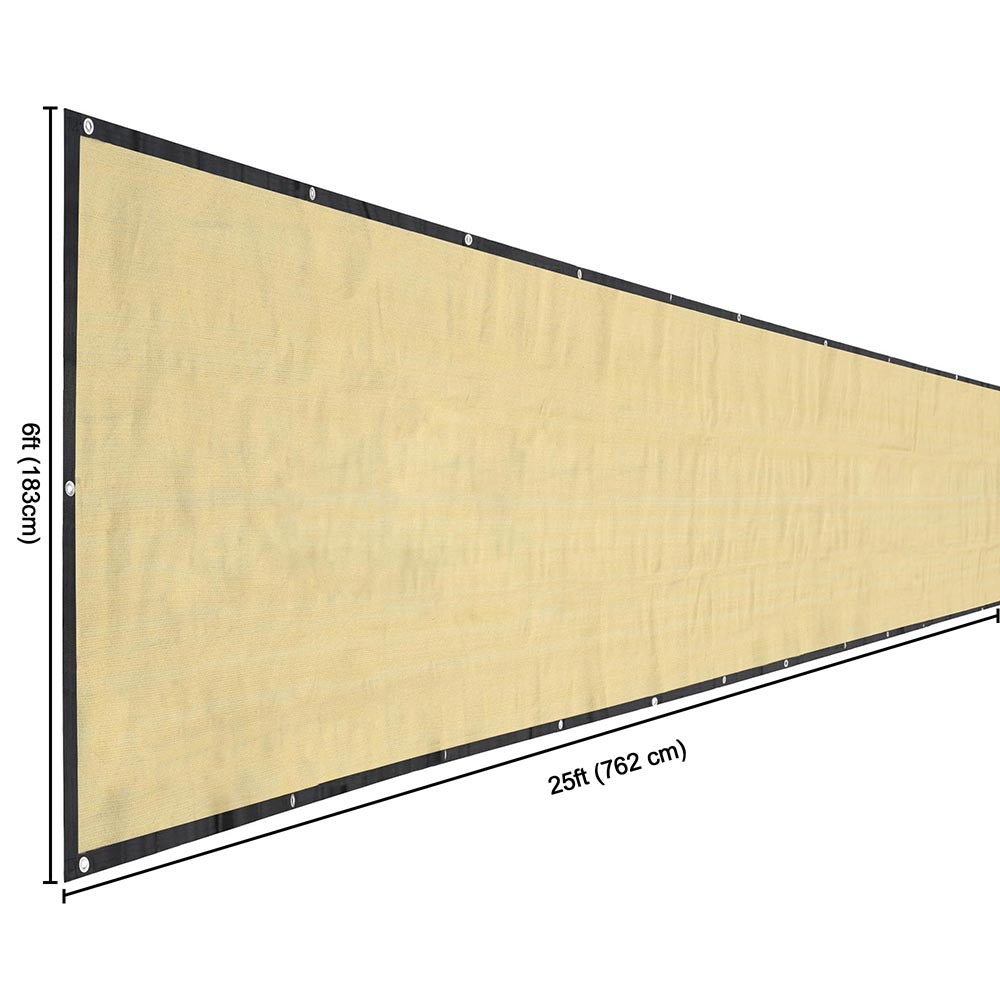 TheLAShop 6'x25' Privacy Fence Screen - 90% UV Blocking Mesh for Backyard, Garden & Pool Area Protection | Durable Outdoor Windbreak & Shade Solution