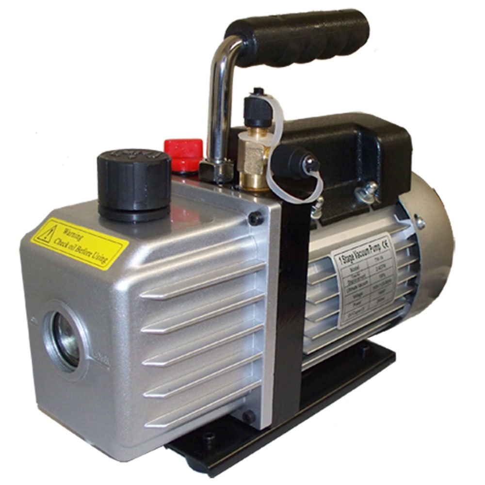 Single Stage Electric Rotary Vane Vacuum Pump 2.5 CFM - Ideal for HVAC, Refrigeration, and Laboratory Applications