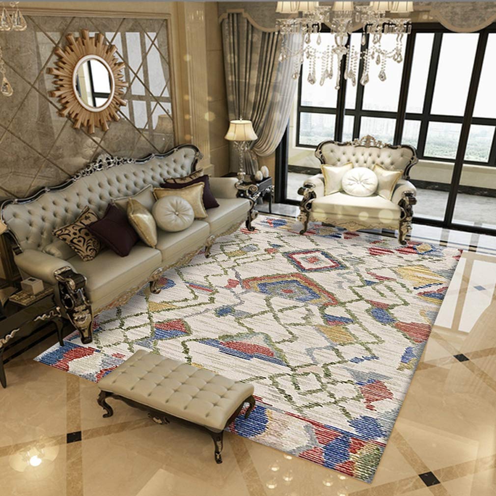 Premium Soft Isfahan Traditional Floral Area Rug - 6.5'x8' Non-Slip Fleece Carpet for Living Room, Bedroom & Nursery | Indoor/Outdoor Home Decor Rug with Classic Persian Design | Perfect for Cozy Spaces, Hallway Runners & Floor Protection