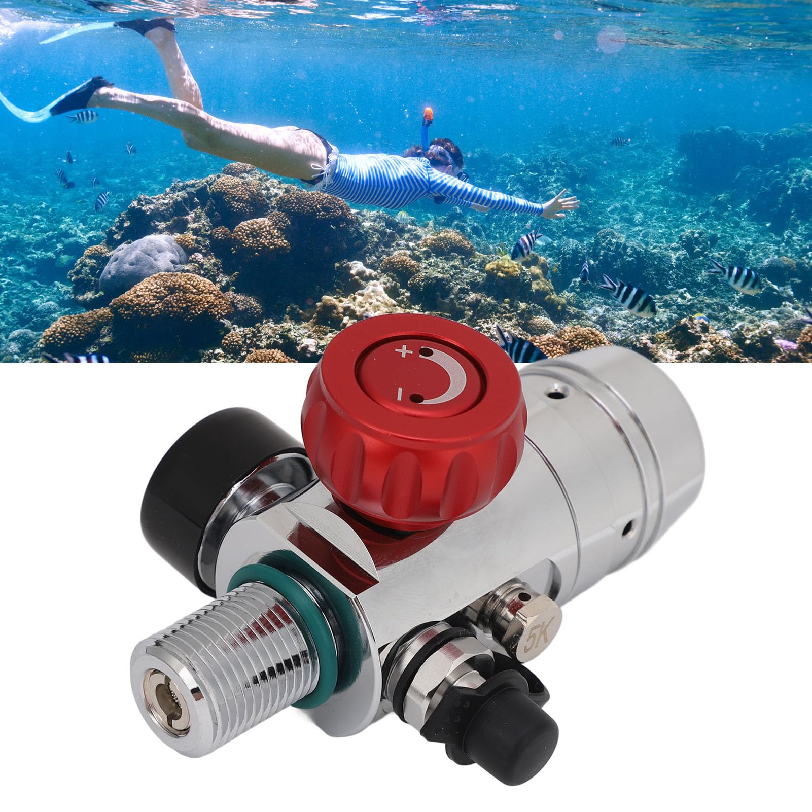 Alomejor Premium Waterproof Metal Pressure Reducing Valve - Enhanced Safety for Easy Breathing, Ideal for Scuba Diving, Oxygen Tanks & Medical Equipment