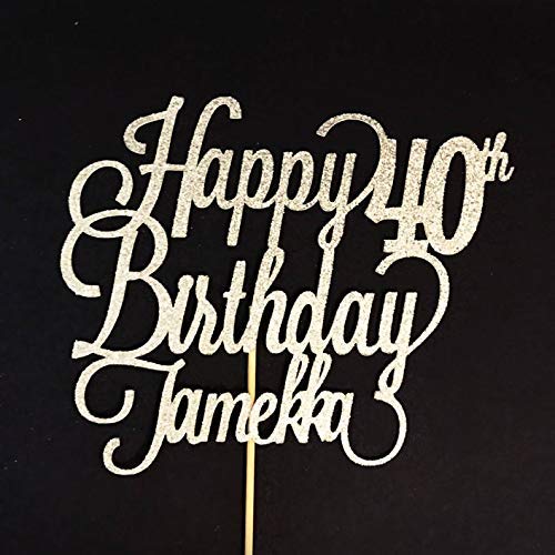 Custom Happy Birthday Cake Topper with Any Name & Number - Personalized Cake Decoration for Birthday Parties, Weddings, Anniversaries & Special Celebrations