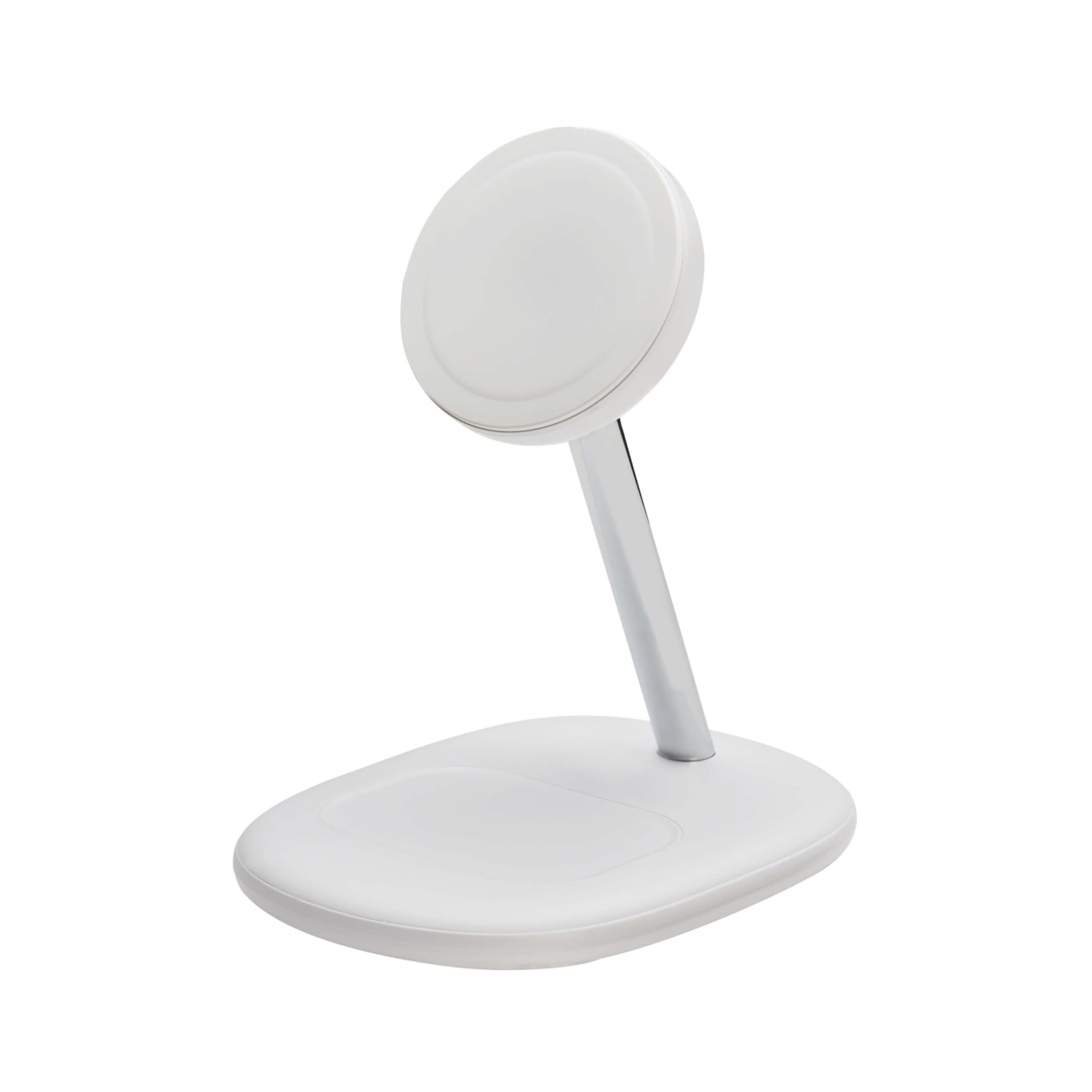 Eaton Tripp Lite 20W Magnetic Wireless Charger Stand - MFi Certified MagSafe Charging for iPhone 14/13/12 & AirPods - Adjustable Phone Stand with 3ft Cable - White (U280MS-2N1-WH) | Perfect for Office, Bedside & Travel Charging