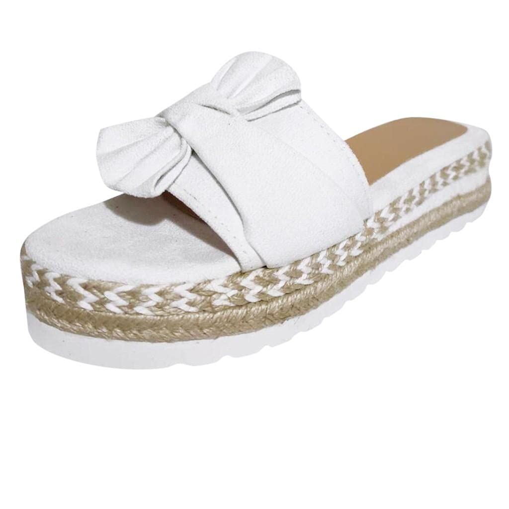 Women's Fashion Platform Sandals with Bow - Comfortable Summer Beach Wedge Sandals for Travel & Casual Wear | Non-Slip Flip Flops for Outdoor, Vacation, and Daily Use