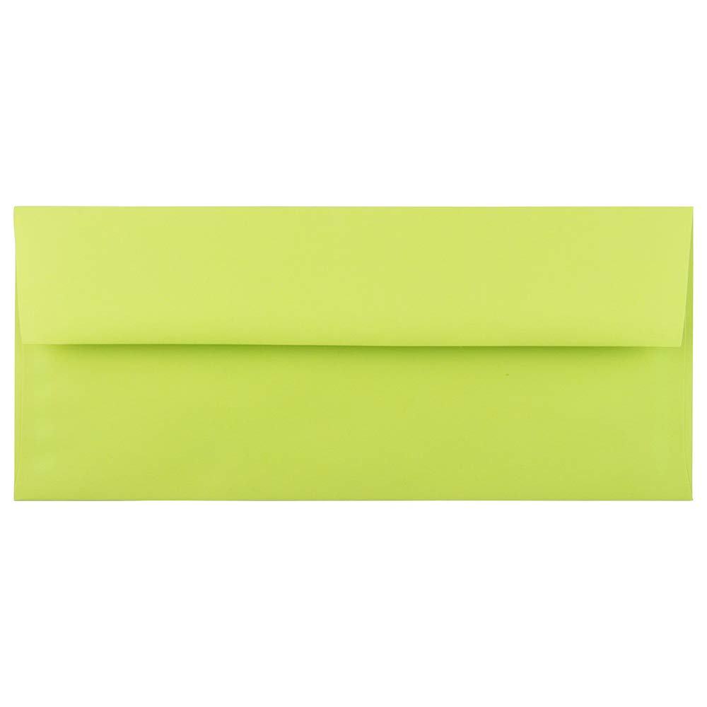 JAM PAPER #10 Business Colored Envelopes - 4 1/8 x 9 1/2 Inches - Ultra Lime Green - Pack of 1000 Envelopes per Carton - Perfect for Mailing, Office Correspondence & Bulk Business Mailings