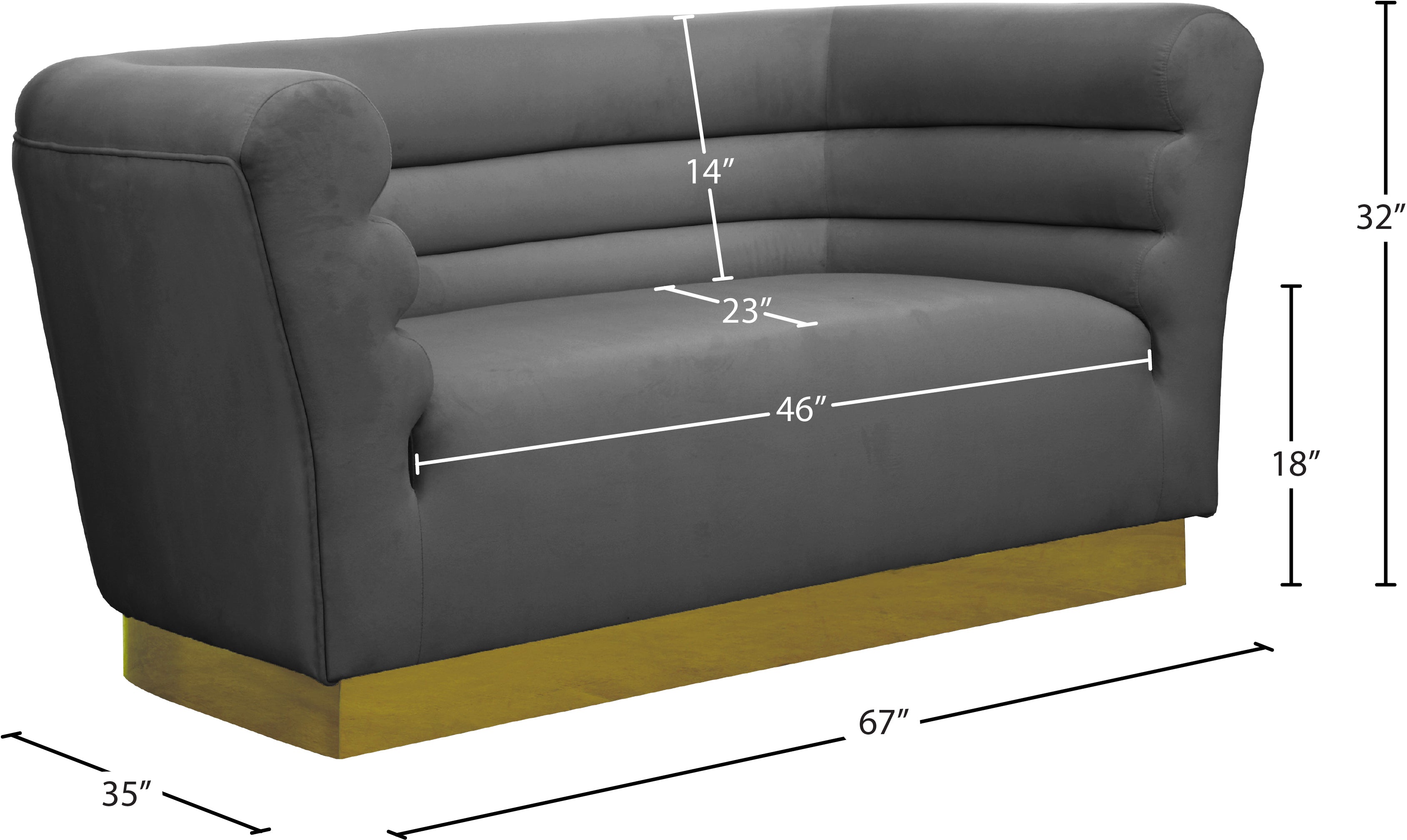 Bellini Velvet Loveseat - Modern Small Sofa for Living Room, Apartment & Office | Soft Upholstered 2-Seater Couch with Sturdy Wooden Legs | Perfect for Cozy Spaces, Small Homes & Reading Nooks