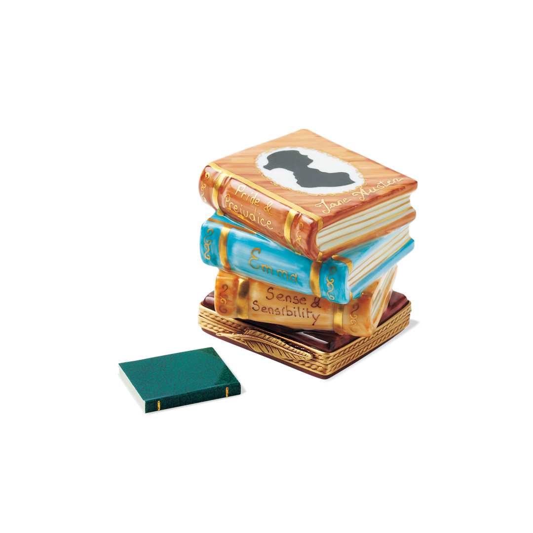 Jane Austen Books Limoges Box - Collectible Hand-Painted Porcelain Trinket Box - Perfect for Book Lovers & Literary Gift Ideas - Home Decor, Jewelry Storage, or Special Occasion Present