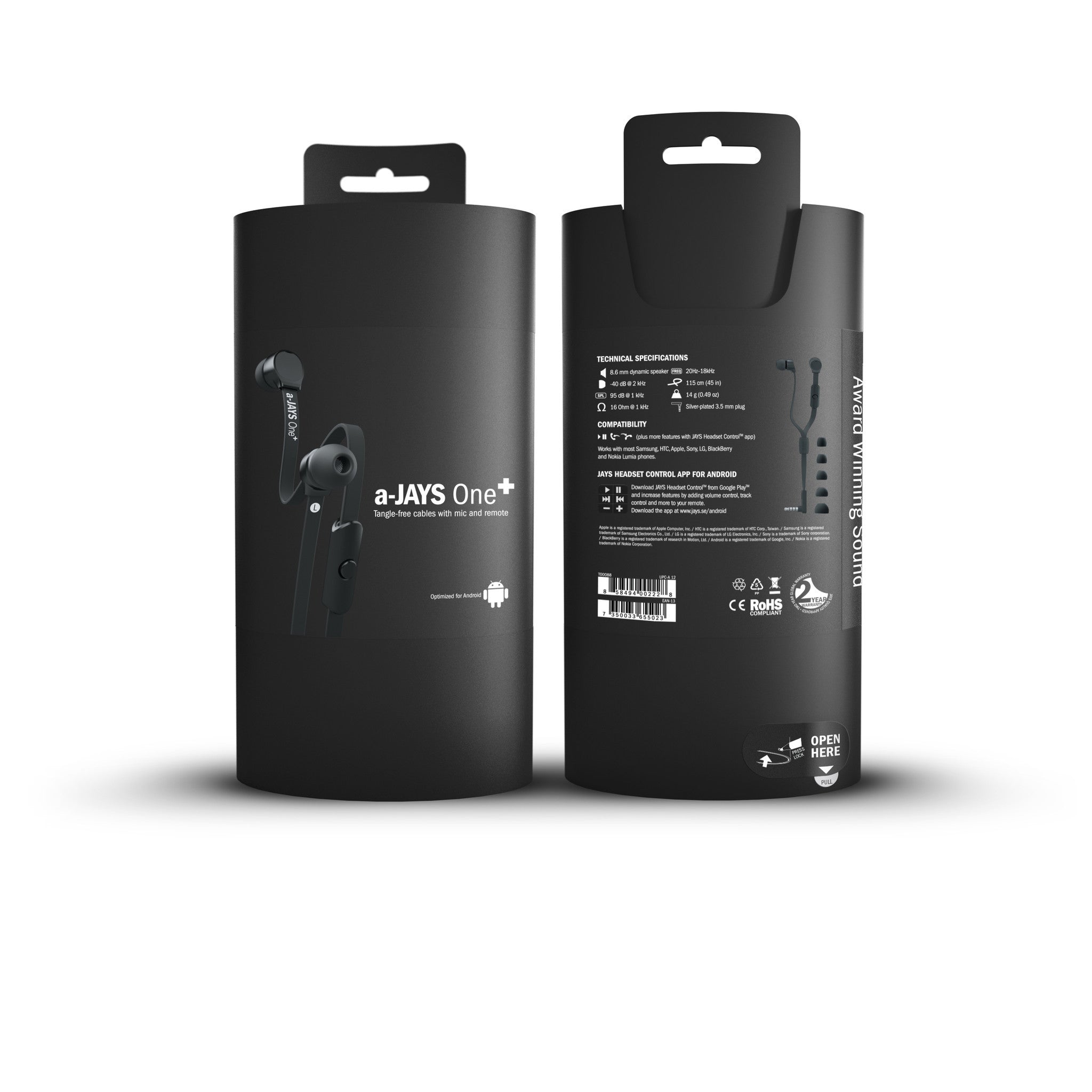 JAYS One+ Wireless Earbuds - Bluetooth 5.0 Earphones with Noise Cancellation, 24H Battery Life for Running, Workout & Travel