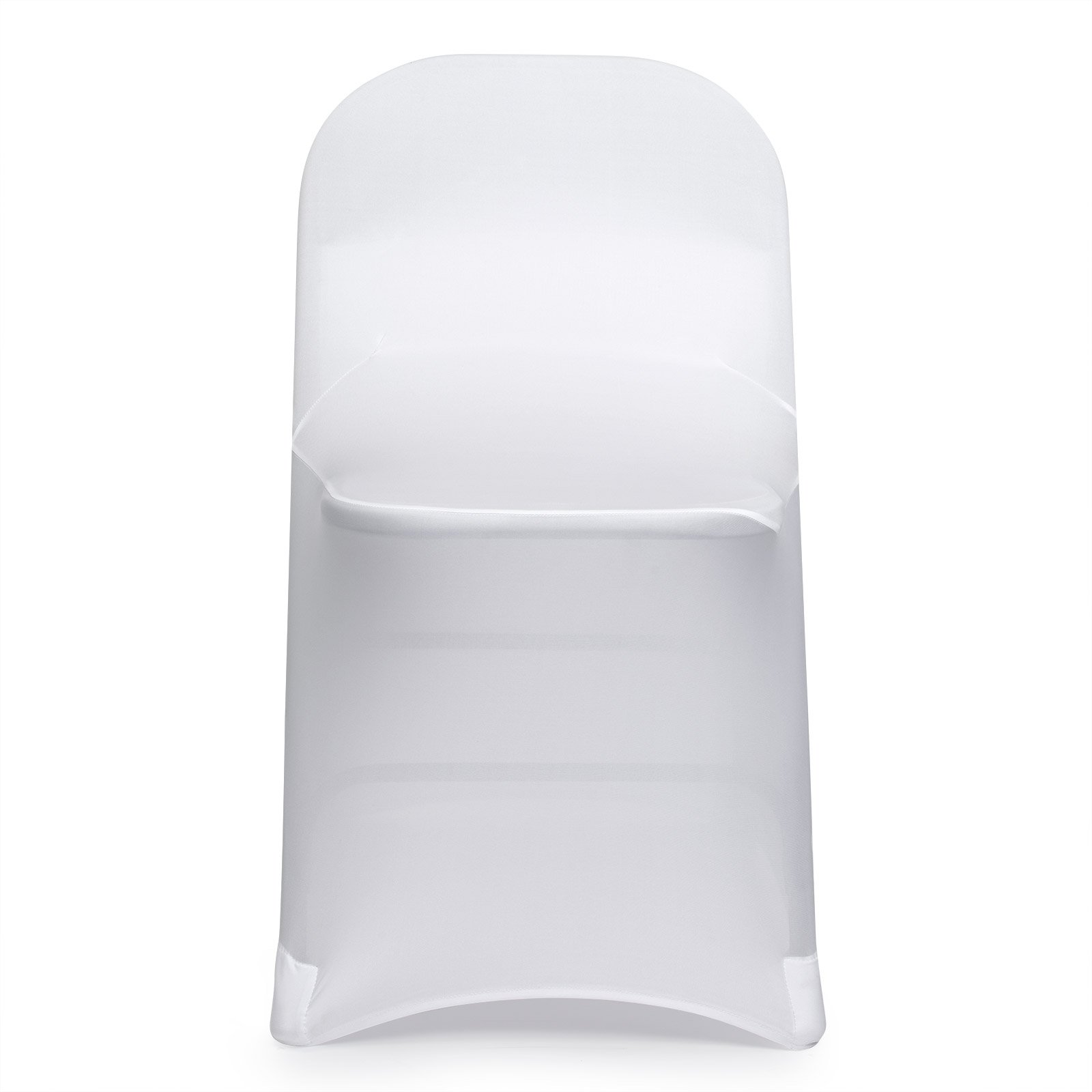 Lann's Linens 50-Piece White Spandex Folding Chair Covers - Stretchable, Wrinkle-Resistant for Weddings, Parties, Banquets & Events - Perfect for Indoor/Outdoor Decorations