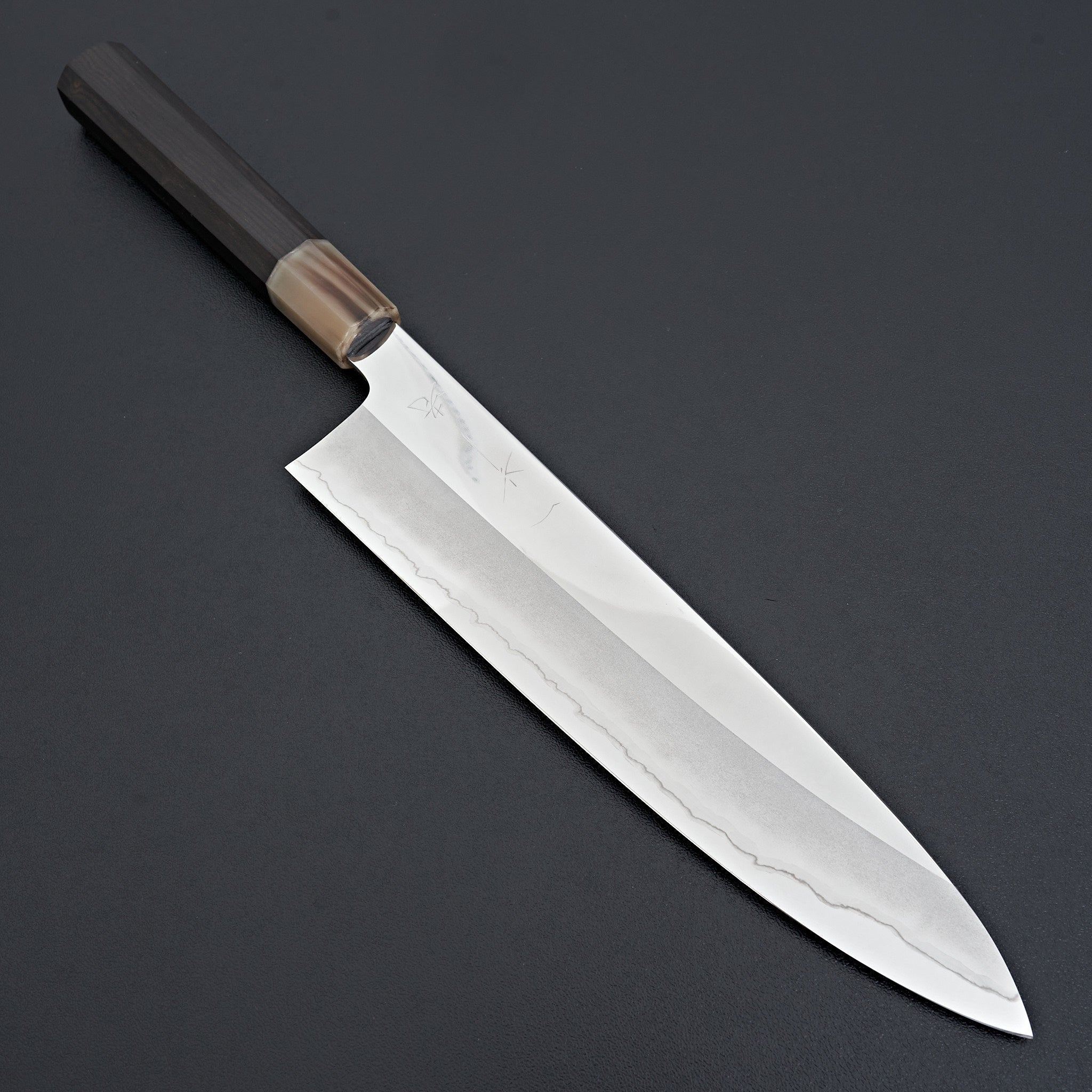 Hitohira Kikuchiyo Rou Silver #3 Mirror Polished Gyuto 240mm Japanese Chef Knife with Ebony Handle - Premium Kitchen Knife for Sushi, Meat Cutting & Professional Cooking