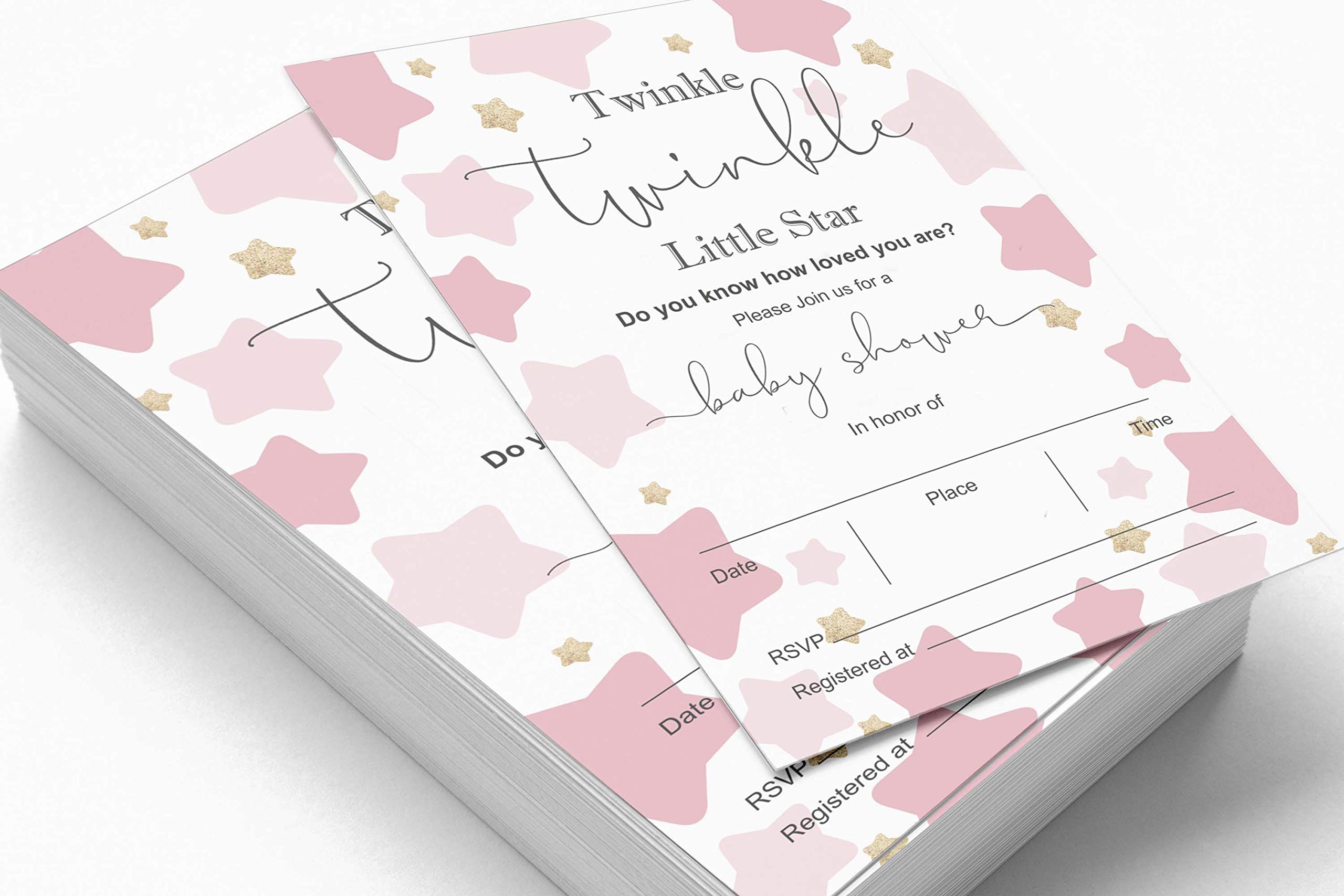 30-Pack Twinkle Twinkle Little Star Baby Shower Invitation Cards - Gender Reveal & Blank Invites for Boy/Girl - Perfect for Baby Showers, Gender Reveal Parties & Celebrations
