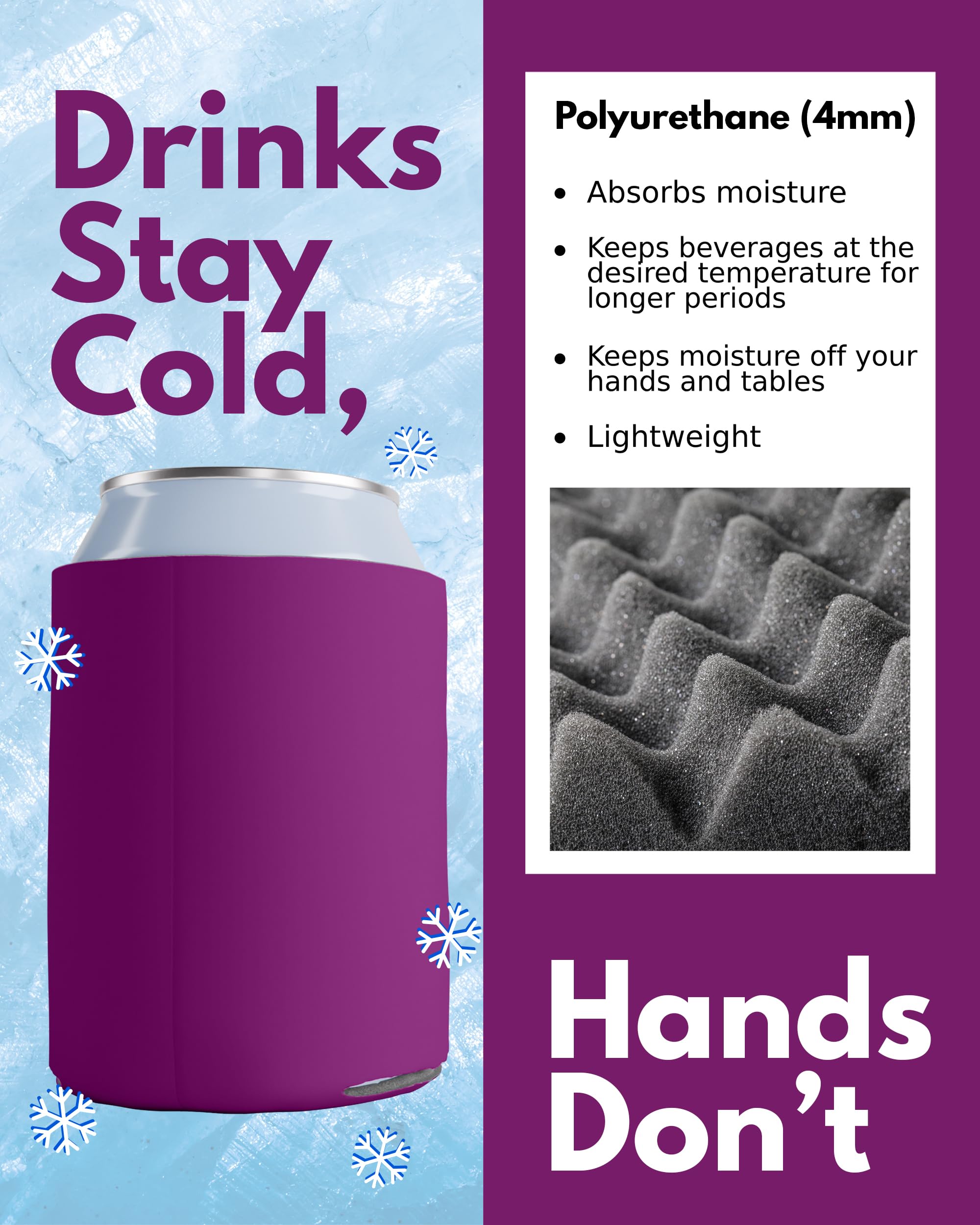 200 Pack Fuchsia Blank Sublimation Can Cooler Sleeves - Insulated Foam Beer & Soda Holders for 12oz & 16oz Cans | Customizable Bulk Party Supplies | Perfect for BBQs, Tailgates & Outdoor Events