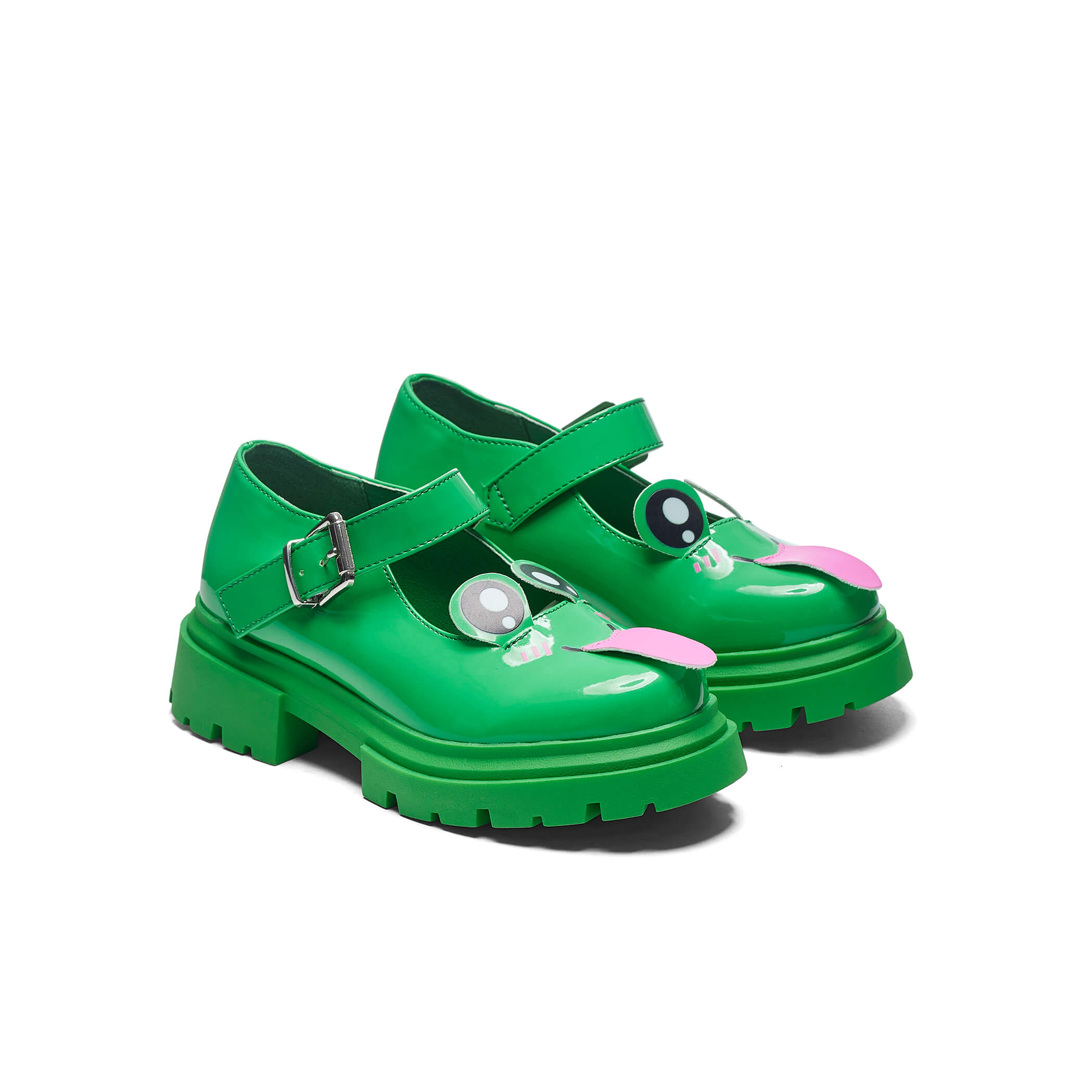 Lil' Tira Cheeky Frog Mary Jane Shoes for Girls - Cute & Comfortable Toddler Dress Shoes for Weddings, Parties & Special Occasions