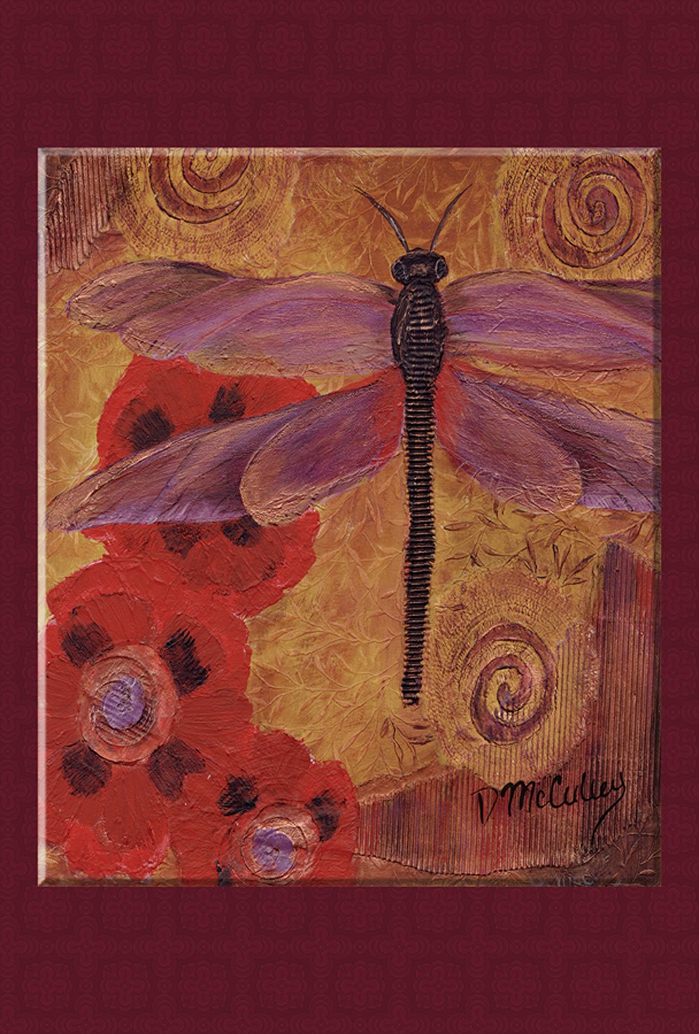 Toland Home Garden Dragonfly & Poppies 12.5x18 Inch Rustic Decorative Garden Flag - Perfect for Outdoor Patio, Yard Decor, and Seasonal Home Landscaping