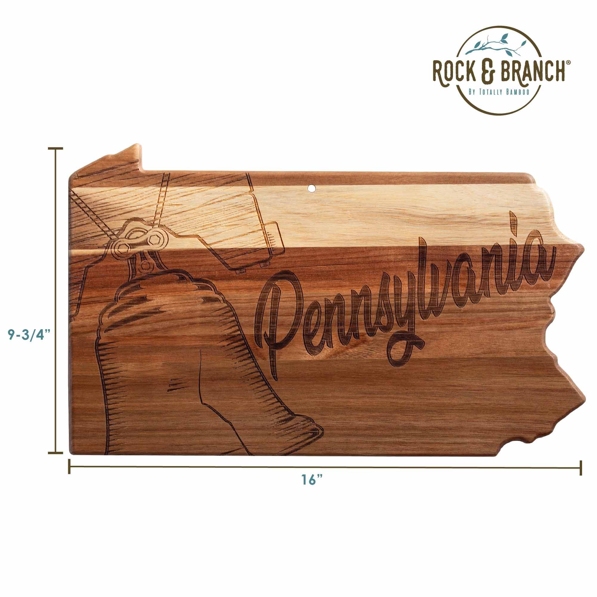 Premium Pennsylvania Wood Cutting Board by Rock & Branch® - Handcrafted Hardwood Chopping Block for Kitchen, Charcuterie & Serving - Perfect for Home Chefs & Entertaining