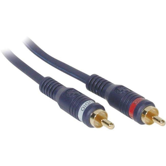12Ft Velocity RCA Stereo Audio Cable - High-Quality Audio Connection for Home Theater, Speakers, and Sound Systems