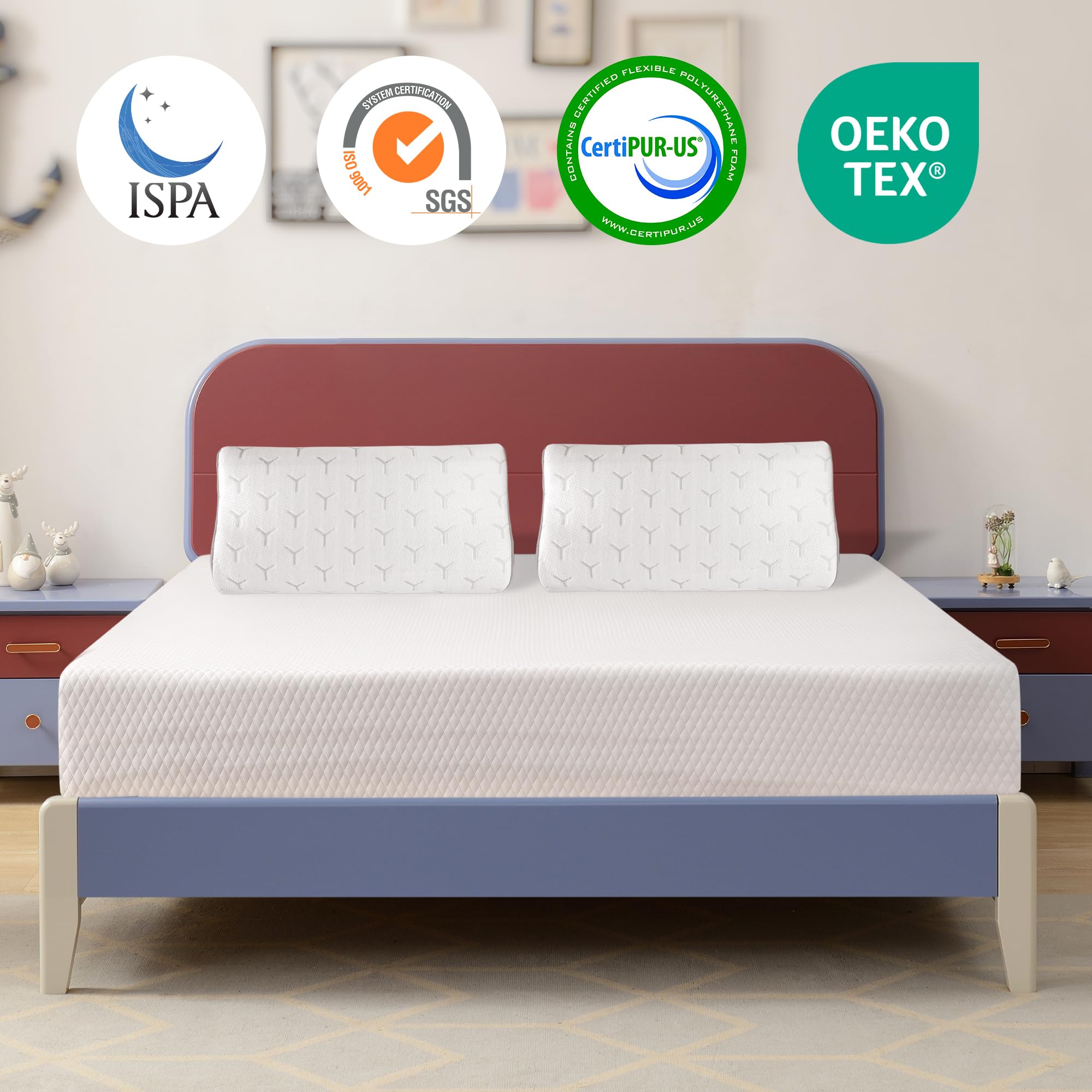 6 Inch Full Size Memory Foam Mattress - Medium Firm Cooling Gel & Green Tea Infused, CertiPUR-US Certified, Pressure Relieving Bed in a Box with Breathable Soft Fabric Cover - Perfect for Guest Rooms, Dorms & Small Apartments