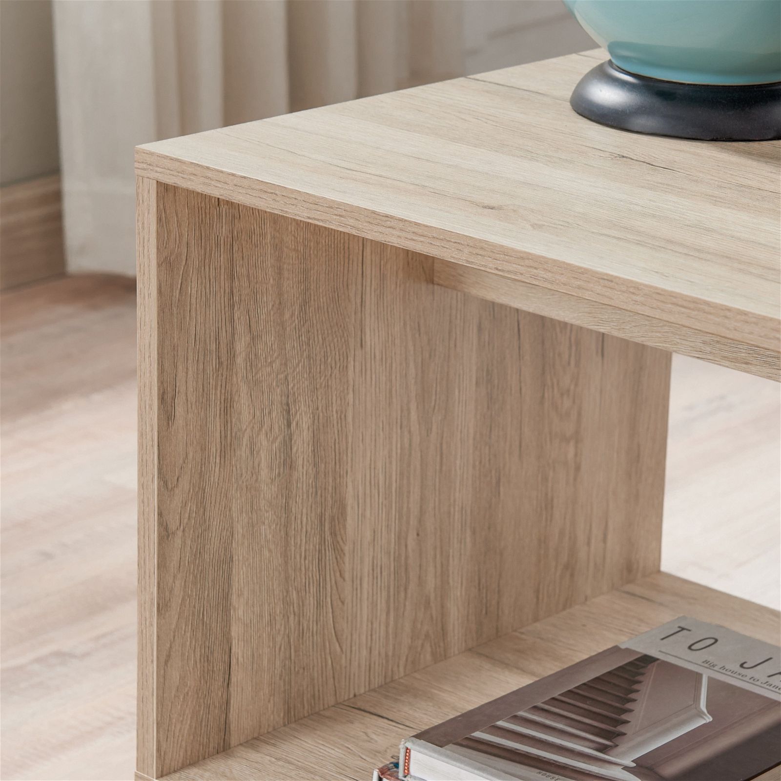 Tauris™ Metro End Table Light Oak - Modern Side Table for Living Room, Bedroom & Office - Compact & Stylish Furniture for Small Spaces