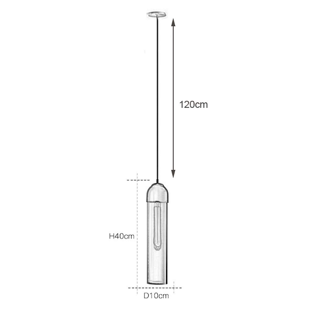 Modern Kitchen Island Pendant Light - Cylindrical Glass Chandelier with Flute Bulb Socket, Smoke Gray | Stylish Ceiling Lighting for Dining Room, Living Room & Bedroom Decor